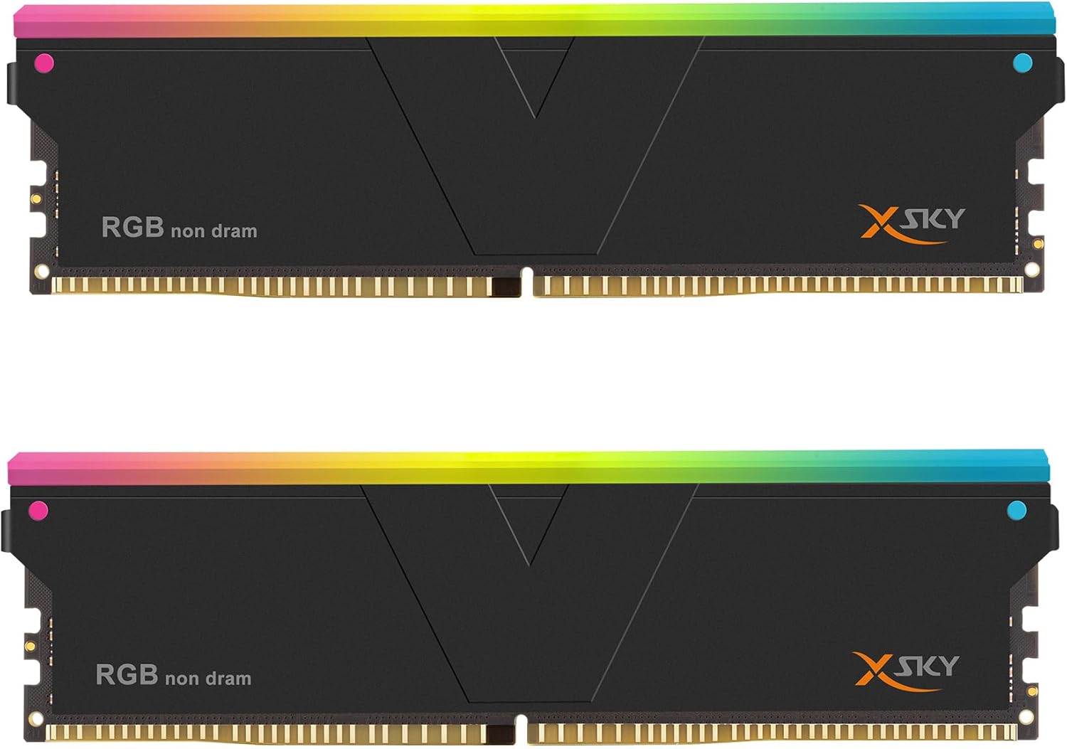 V-Color Manta XSky DDR5 RGB Filler Solution - 2X Modules - 0GB RAM - Intel/AMD Compatible - Black with Light Rod