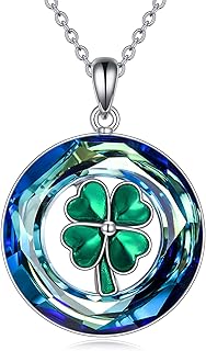 Clover Necklace Sterling Silver Four Leaves Clover Necklace Irish Good Luck Necklace Shamrock Necklace Clover Jewelry Gift for Women Girls
