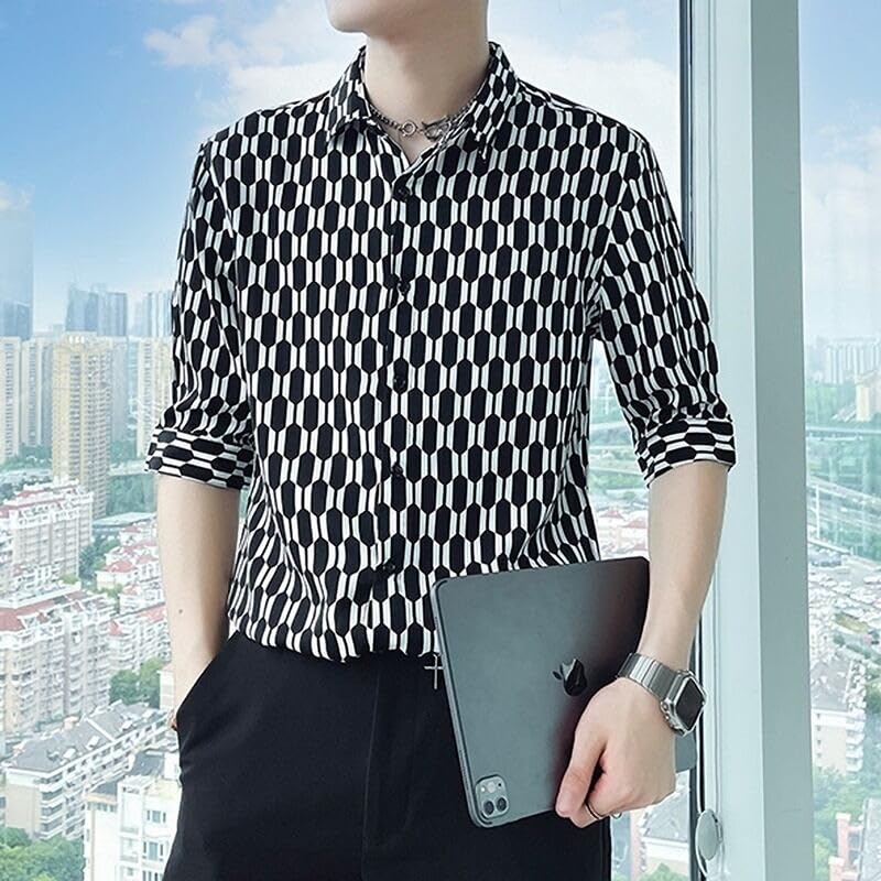 Image of White Polyester Printed Men's Shirt | Mens Casual Shirt | Men Stylish Shirt | Men's Regular Fit | Men Formal Shirt | Men's Slim Fit