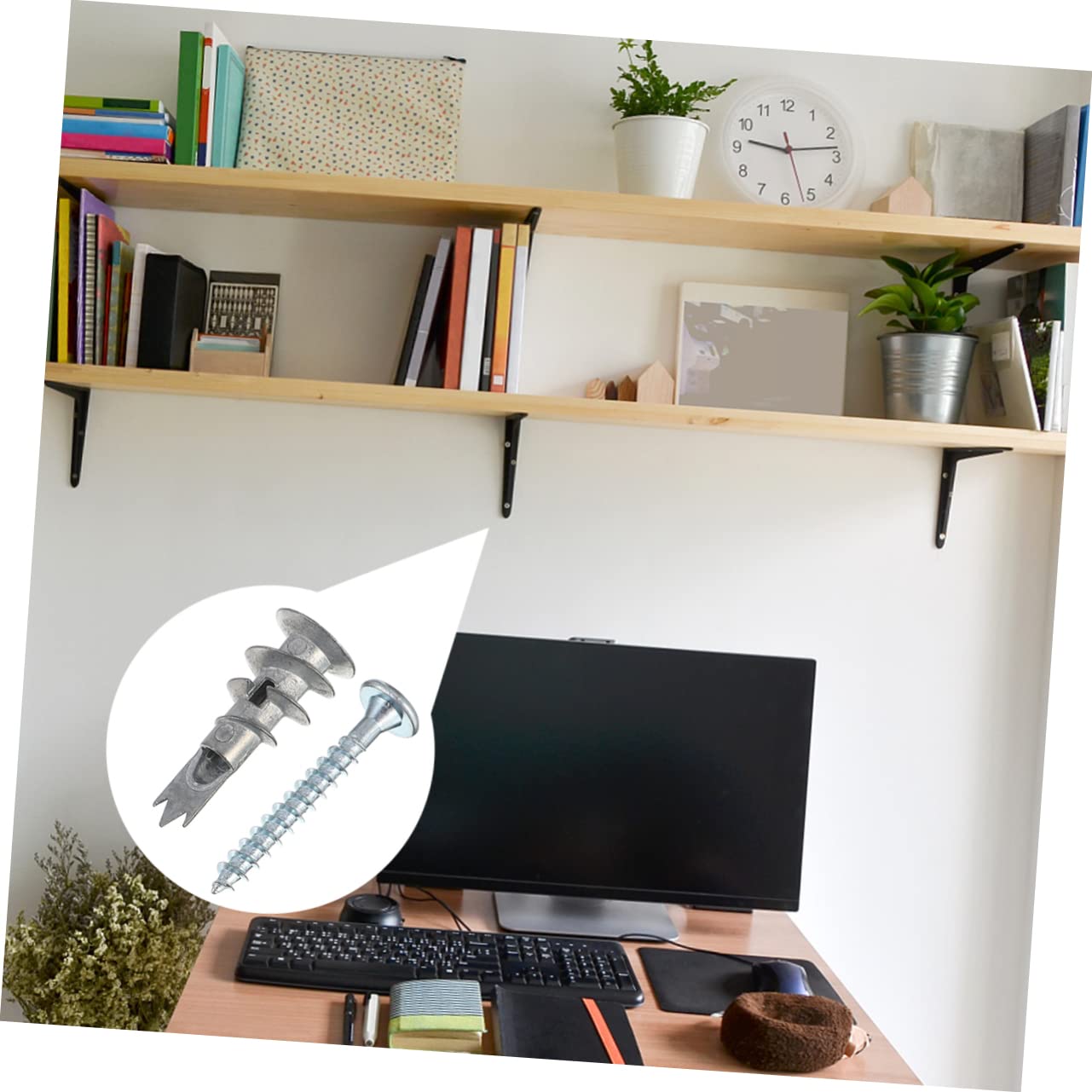 Zerodeko 200piezas Tacos Tornillos Autotaladrantes De Fijación Anclajes De Pared Para Placas De Yeso Resistentes y Fáciles De Instalar