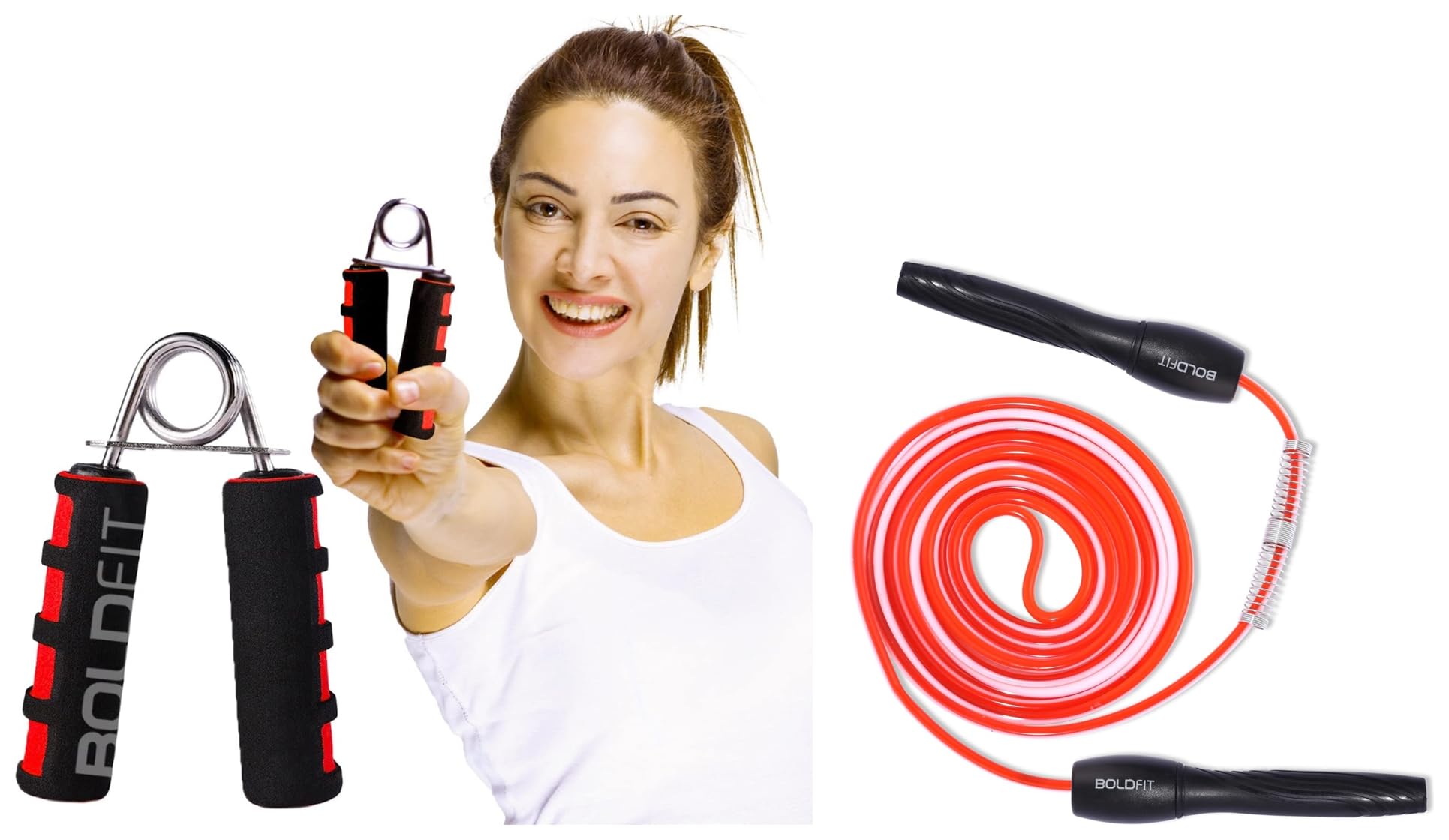 Boldfit Hand Grip Strengthener with Foam Handle Red-Black & Boldfit Skipping Rope Black-Red (B0CDGTL8J7) Amazon Price History, Amazon Price Tracker