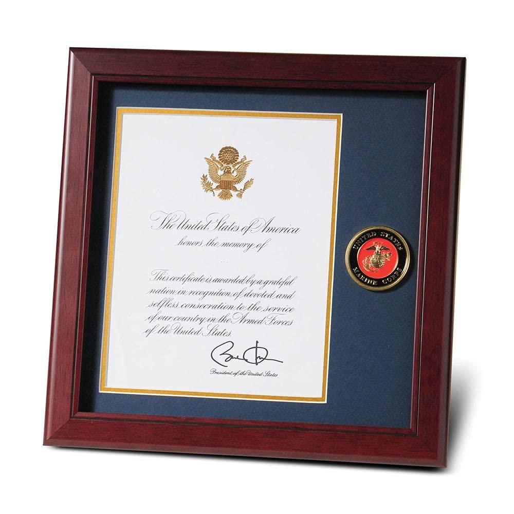 Allied Frame United States Marine Corps Presidential Memorial Certificate Frame with Medallion - 8 x 10 inch