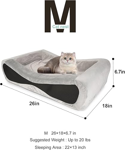 Miniatura 2 de NPET Camas de espuma viscoelástica para perros pequeños y medianos, camas ortopédicas para perros con lados, alfombrilla de cama para gatos con