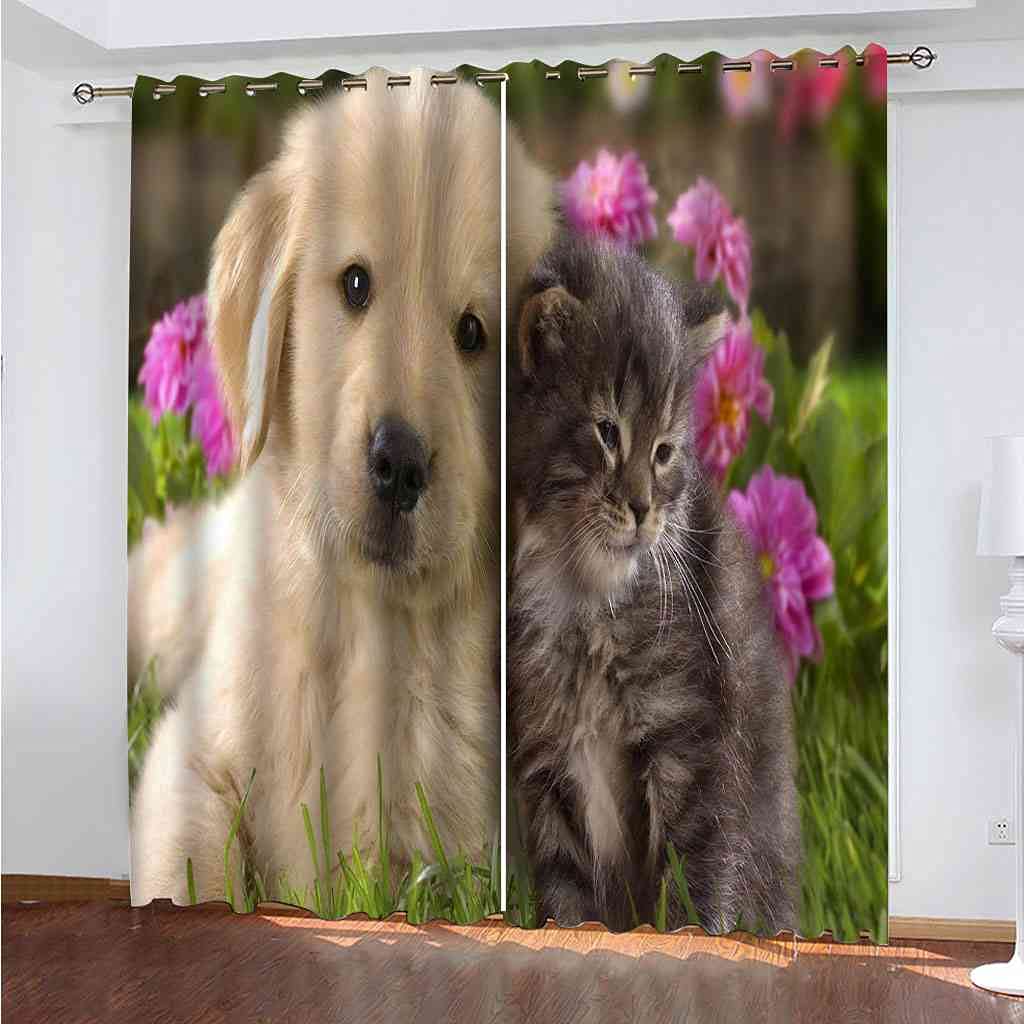 Rideau occultant polyester thermique isolant phonique animaux pour rideaux salon