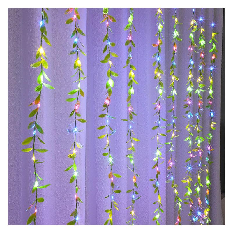 One94Store 180 LED Multicolor Artificial Leaf Curtain String Lights, 3x1m – 8 Lighting Modes, Decorative Fairy Lights for Home, Balcony, Wedding, Party, Diwali, Christmas & Festival Decoration
