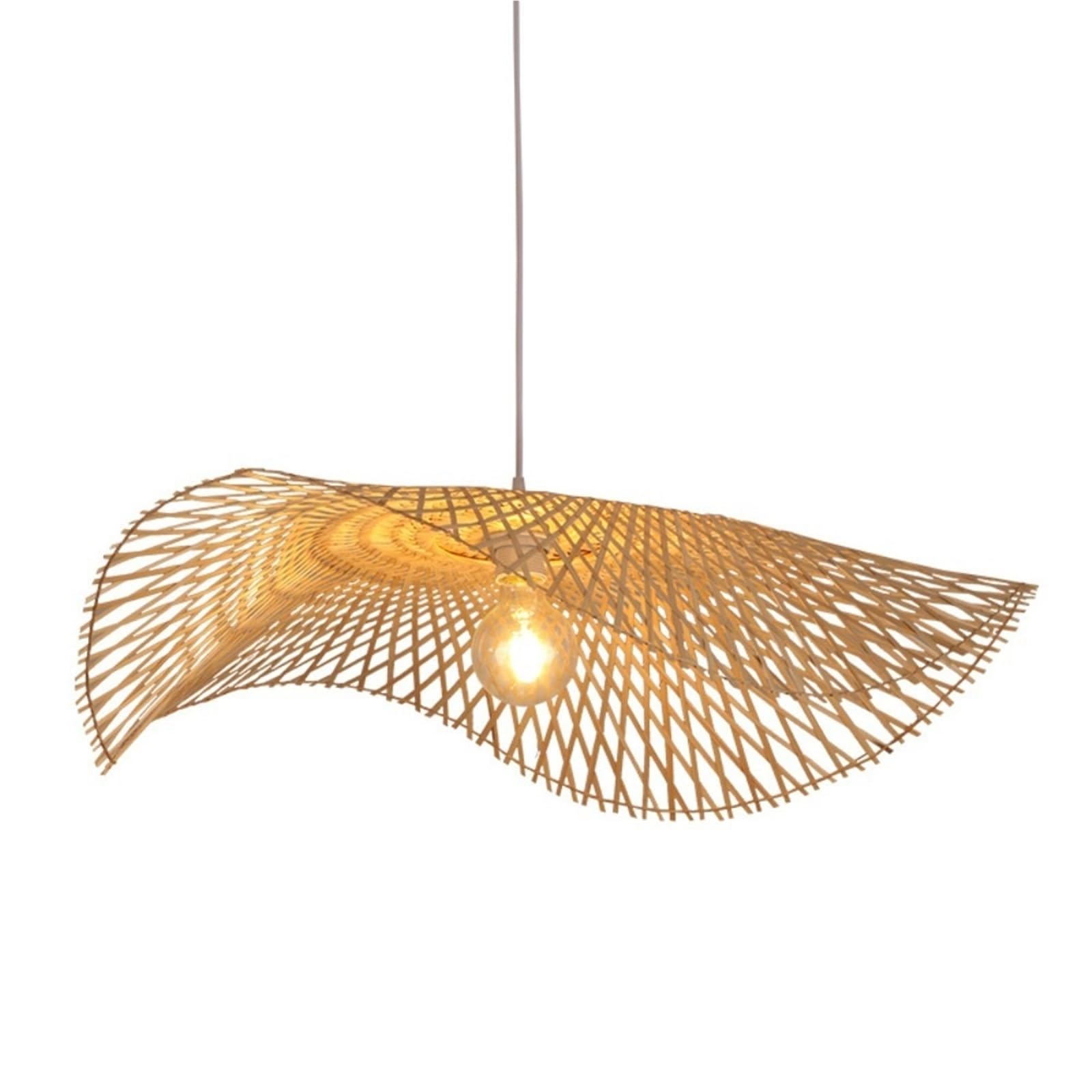 RRYPBOVG Pendant Lights Shade Hanging Light Lampshade Rattan Design Ceiling Retro Wicker Handmade Home Decoration