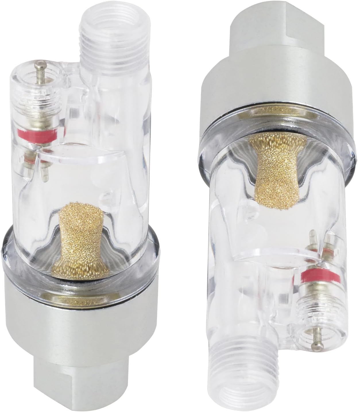ZZHXSM 2PCS Mini Airbrush Moisture Filter in line Air Filter Airbrush Oil Water Separator Pneumatic Plastic Dehydration Tool Connected to 1/8 Inch BSP Thread Airbrushes and Hoses