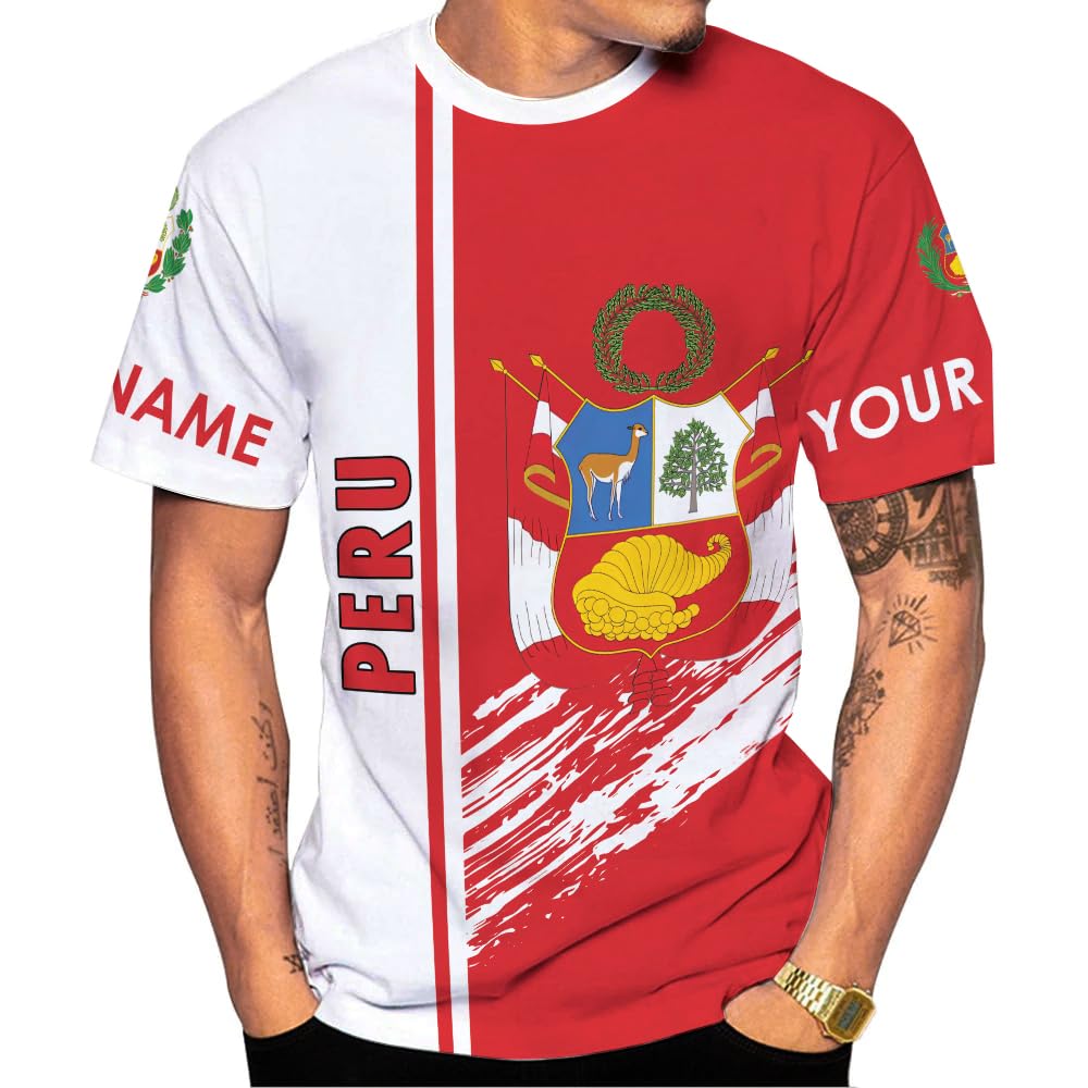 Personalized Name Peru Shirts for Men and Women, Custom Peru 3D Tshirt, Peru Flag Pride Shirt, Peruvian Camisa Shirt 8