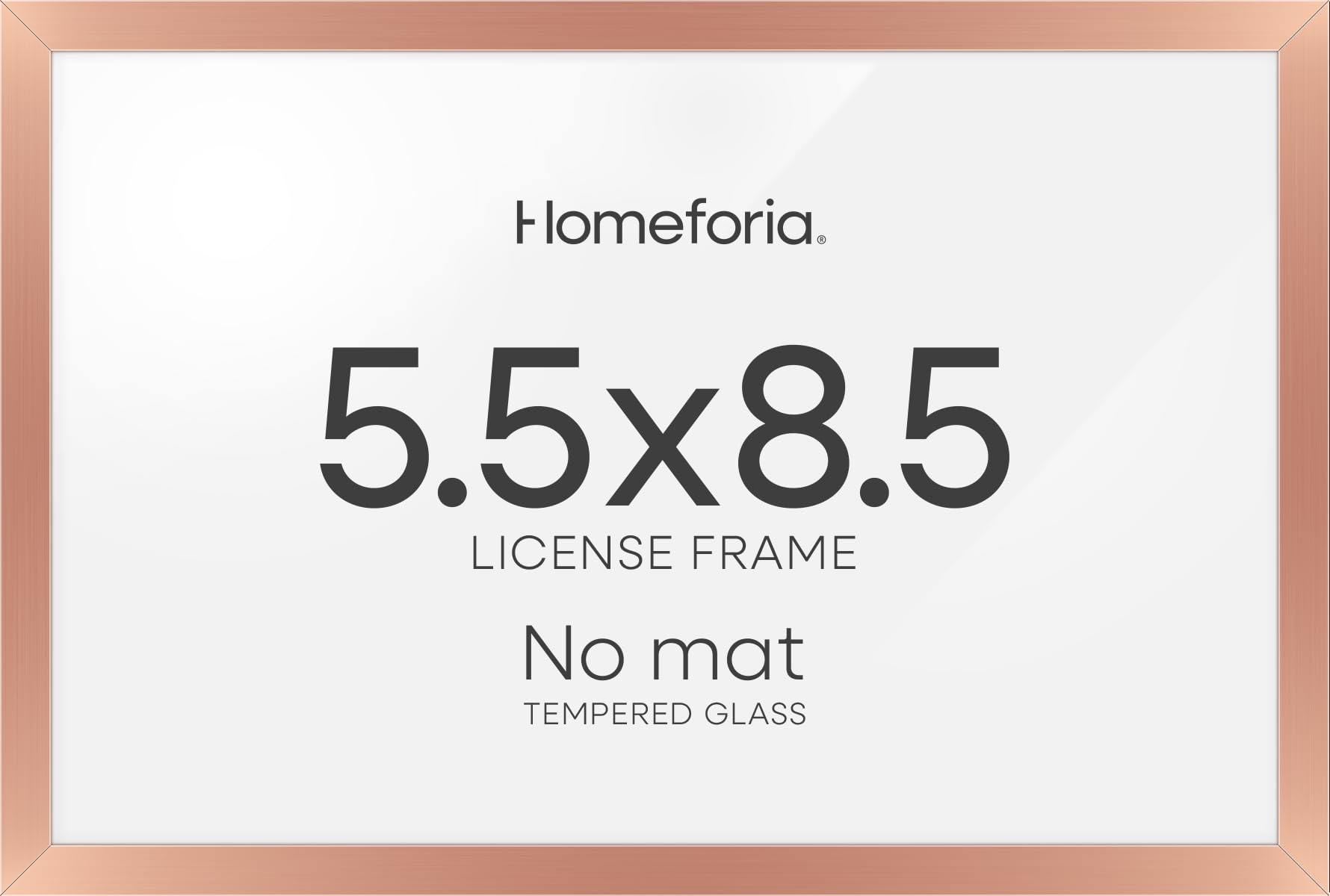 Homeforia 5.5 x 8.5 Business License Frame Rose Gold, High End Metal 5.5x8.5 Certificate Frame, 8.5x5.5 Document Frames for Wall or Tabletop, 5.5by8.5 Picture Frame, Tempered Glass, Wall Kit, Set of 3