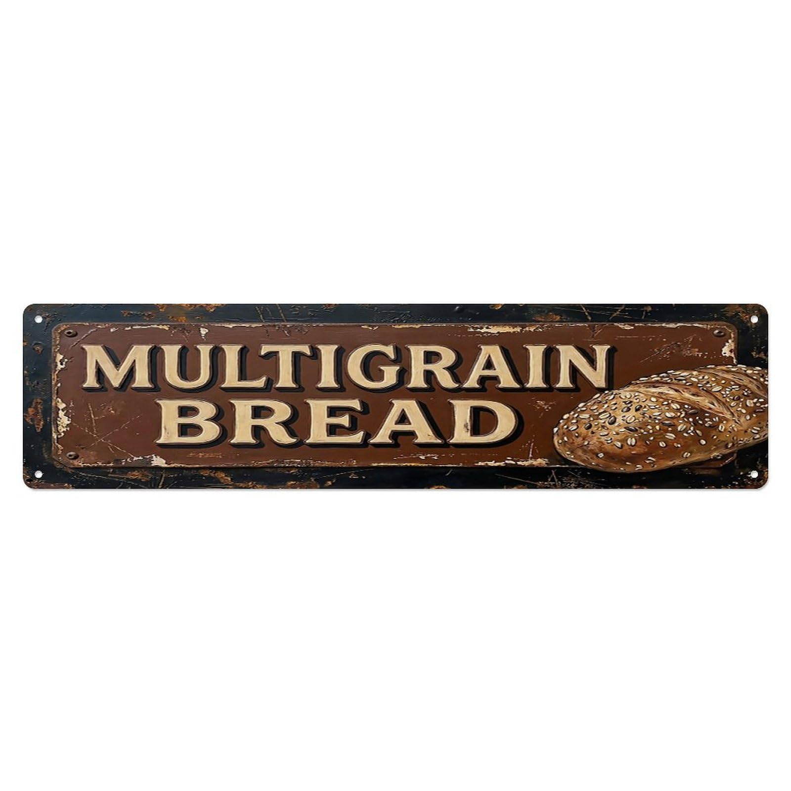 Vintage Multigrain Bread Seeded Farmhouse Metal Tin Sign