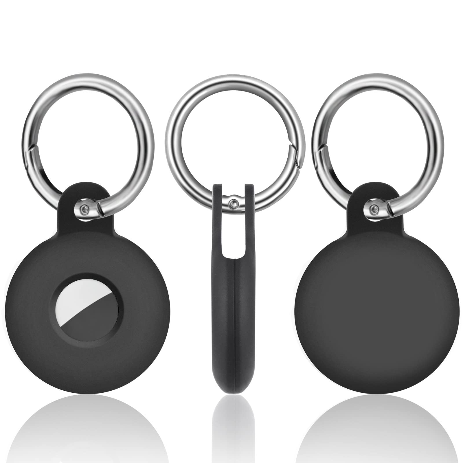 Custodia AirTag In Silicone Spesso - Portachiavi Per Localizzatore Apple, Verde Scuro - Foto 2