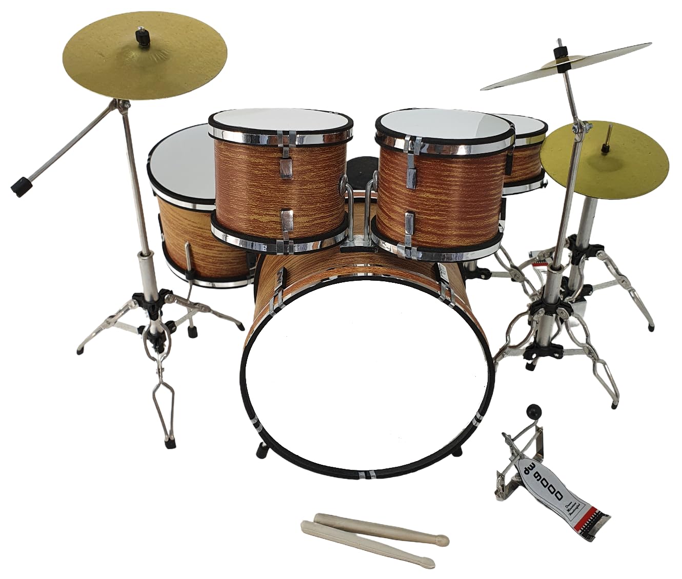 ROCKSTAR - Miniatura Bateria Acustica Nogal Satinado MDR-0107 Regalo Musical