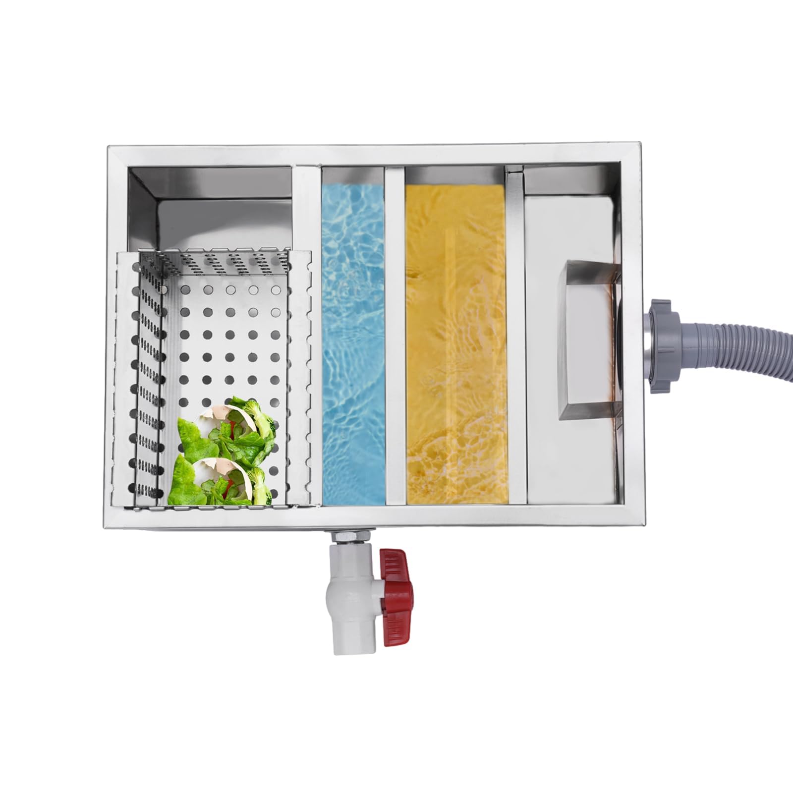 Kommerzieller Fettabscheider, Edelstahl Öl Wasser Separator, Fettabscheider