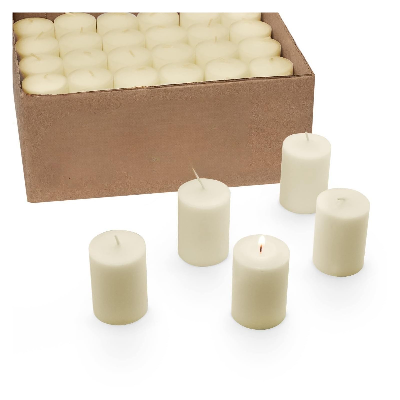 THE WHITE SHOP Votive Candle, Unscented White Wax, for Wedding, Birthday, Holiday and Home Decoration(Size:WHITE)