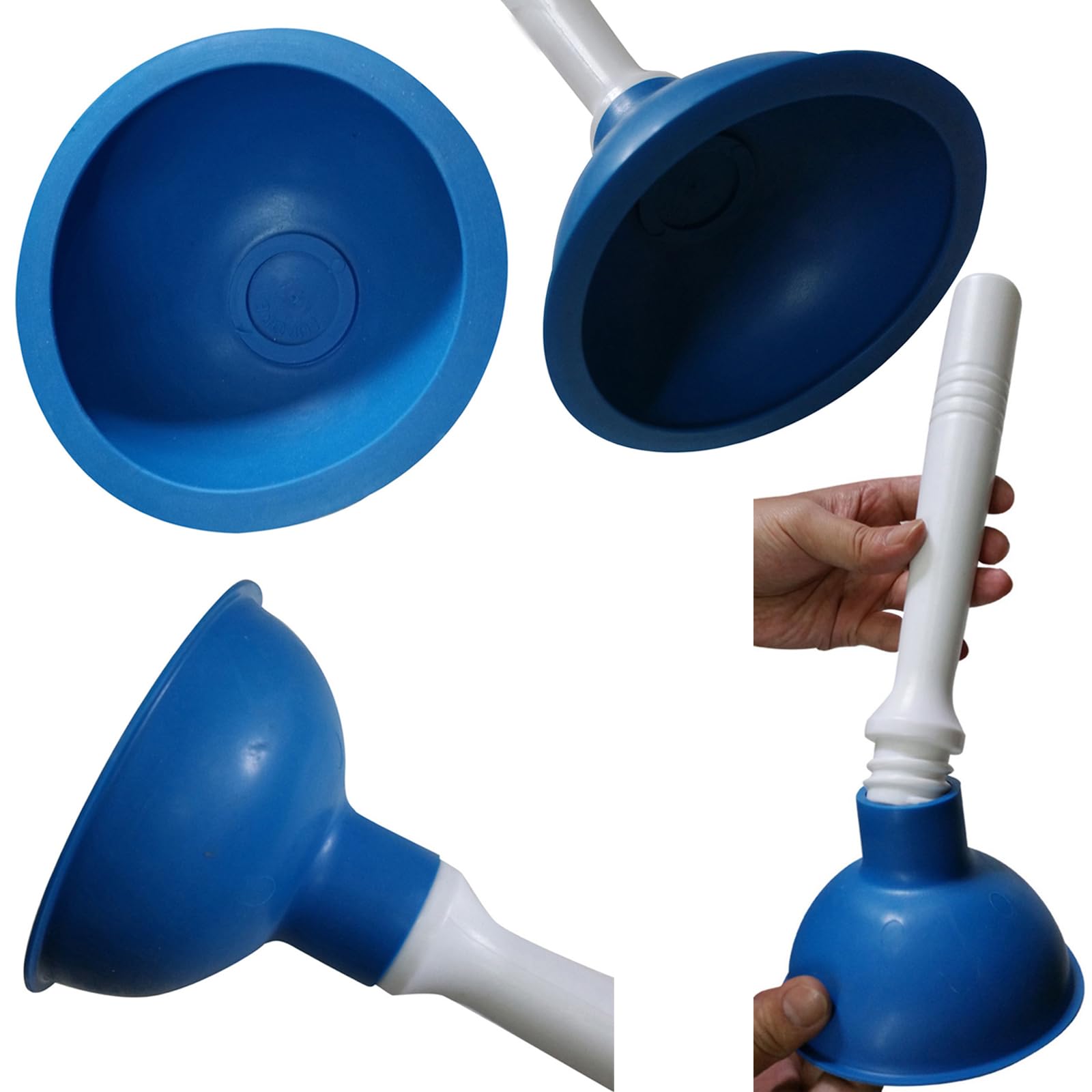 Desatascador Ventosa de Mano Pequeño, Mini Desagüe Émbolo de Color de 10 cm de Diámetro Interno, Mango de Plástico de 22 cm para Fregadero de Cocina, Inodoro, Baño, Ducha, Azul