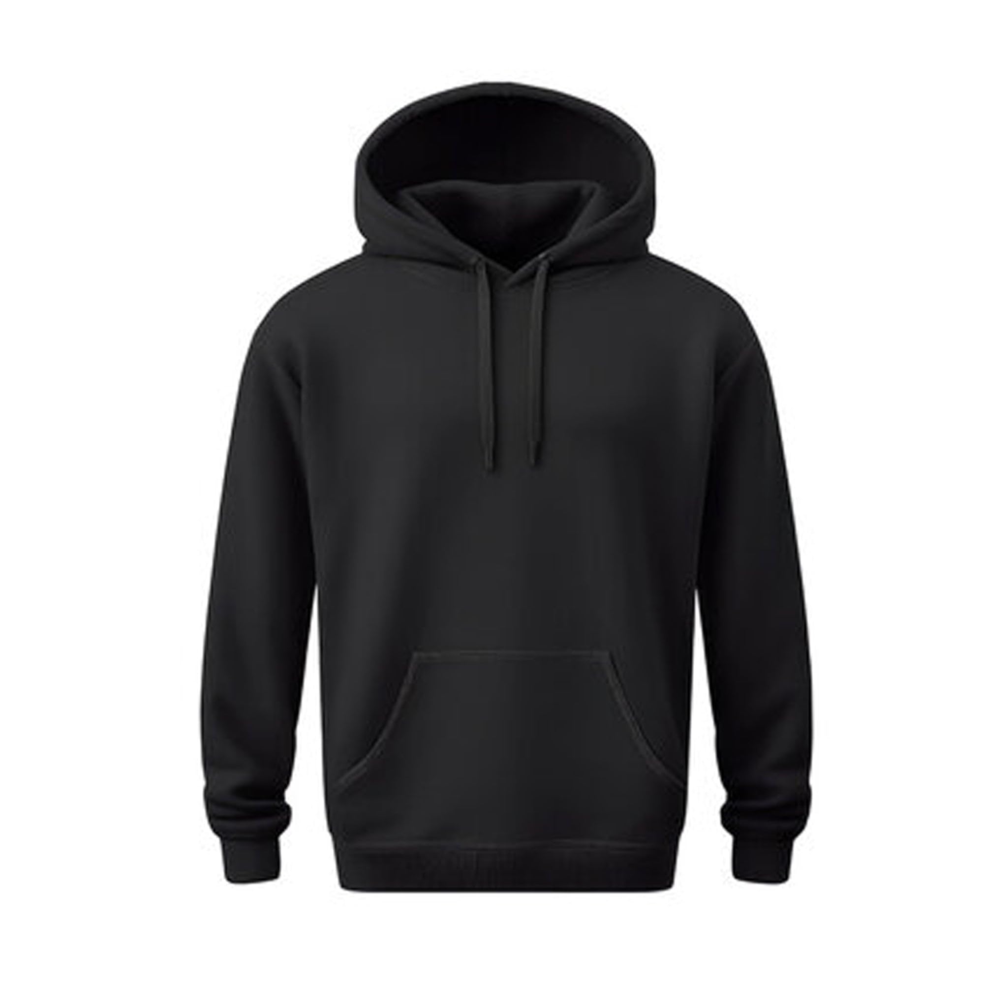 print bharat Black Plain Hoodie for Men & Women | Unisex Polyester Fabric | Winter Warm Casual Sweatshirt with Front Pocket & Hood | Regular Fit Pullover-picture-28