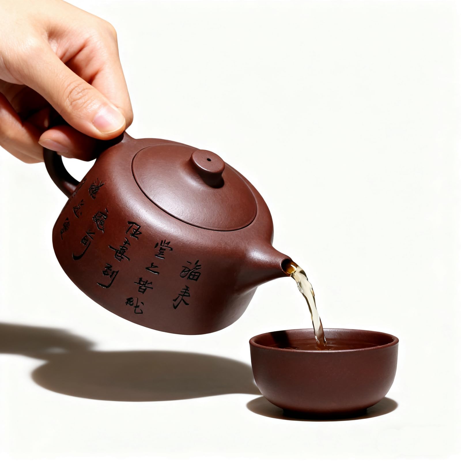 Yixing Zisha-Teekanne, handgefertigt, Kung-Fu-Teekanne, 284 ml