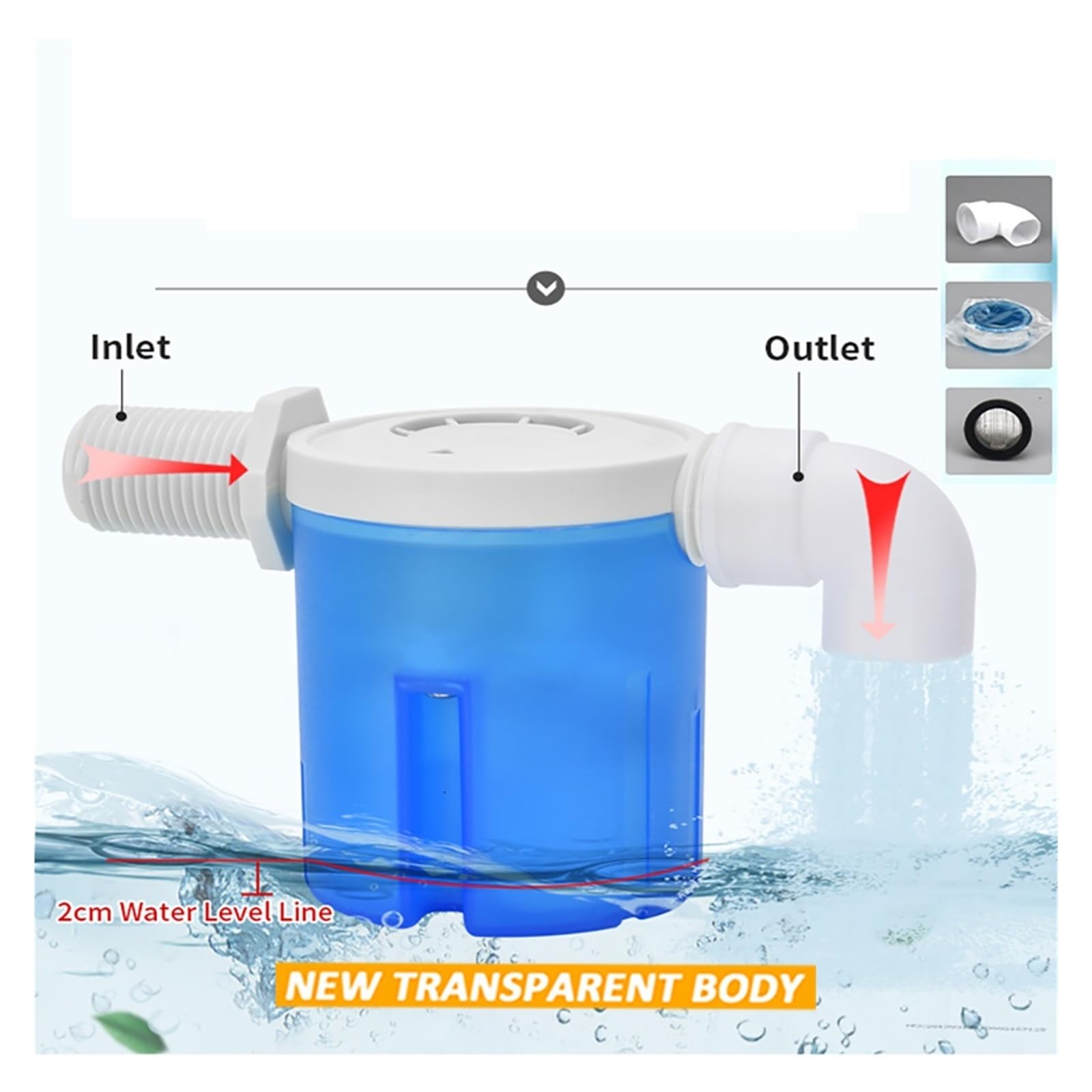 Vanne à bille flottante 1/2 "3/4" 1 "Réservoir de tour vanne contrôle niveau d'eau automatique installé l'intérieur du réservoir Connexion rapide(1")