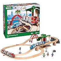 BRIO World - Set Ferrovia con Scambio, Set Costruzioni Trenino in Legno da 42 Pezzi