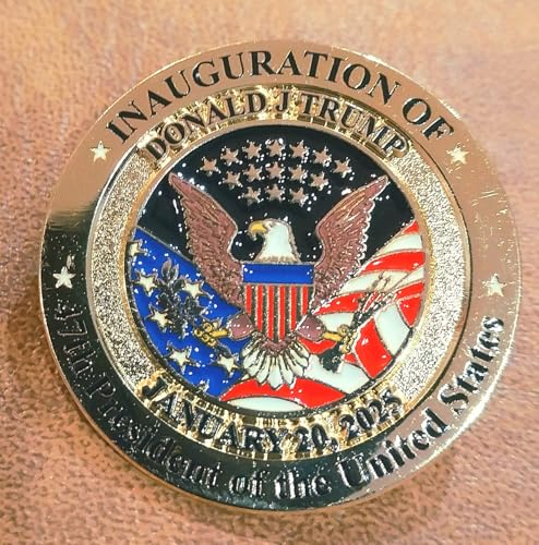 Generic 47th A Donald Trump Presidential Inauguration Pin 2025 Gold Soft Enamel Pin 1 3/8 Inch Diameter Unisex Classic Political Memorabilia Pin2