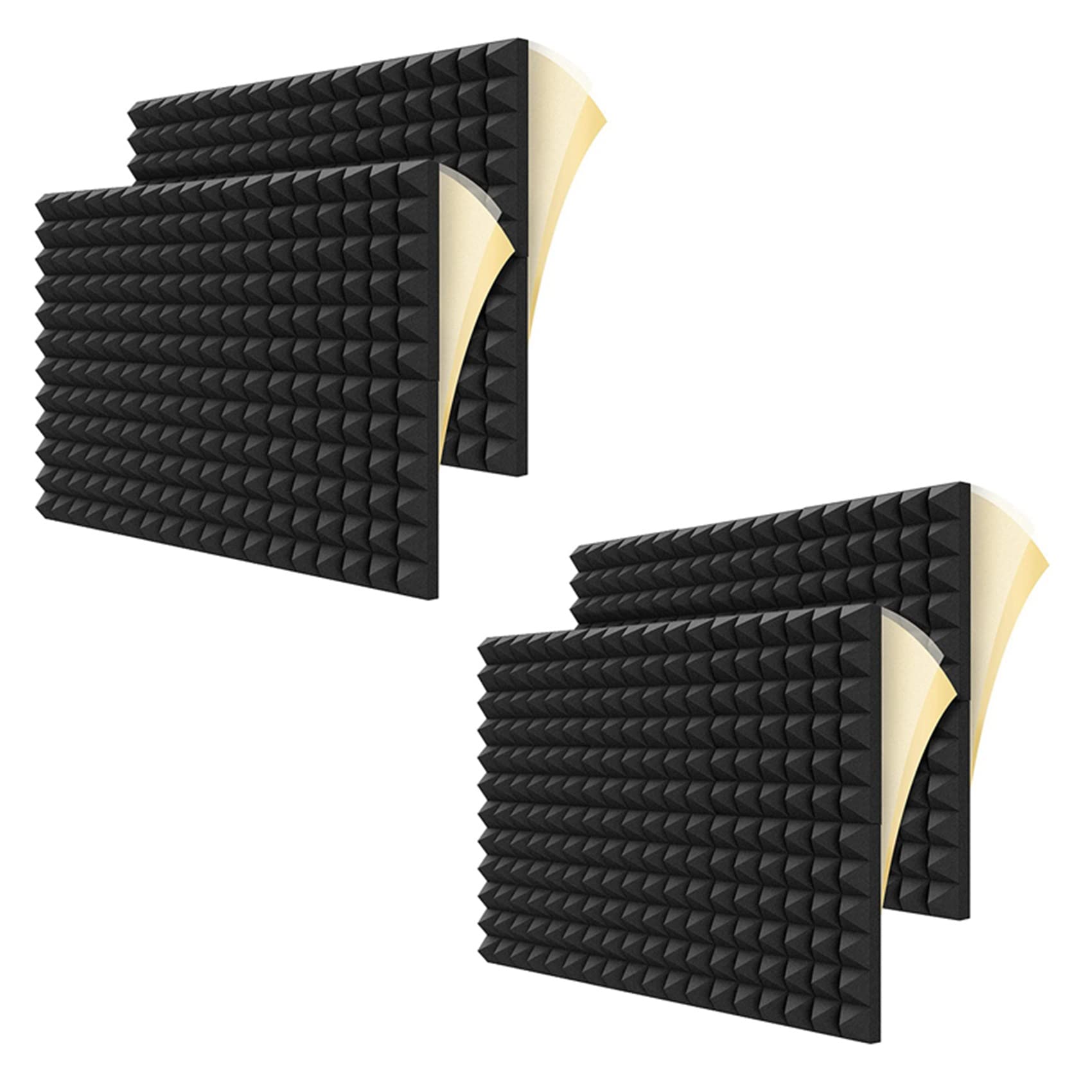 24 placas acústicas de espuma insonorizadas, 2 x 12 x 12 pirámides, paneles acústicos en forma de pirámide