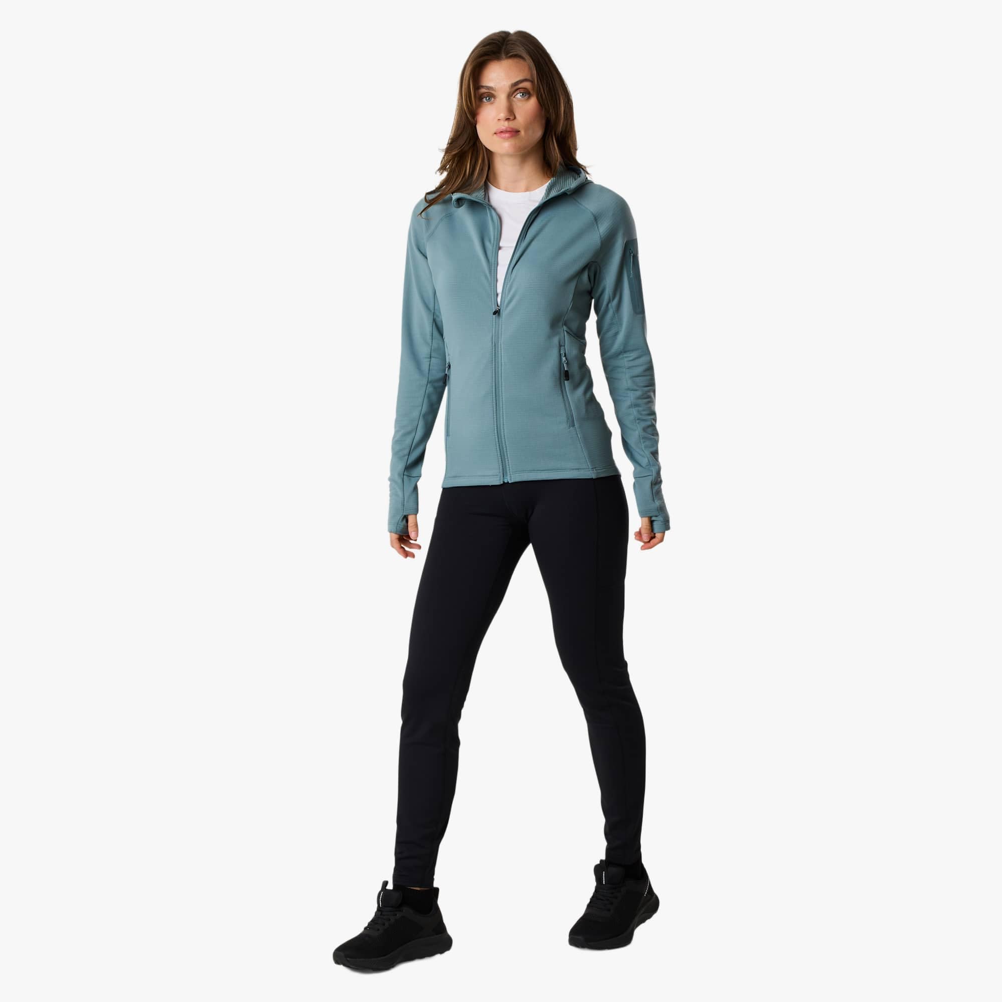 Swedemount Ultra Light Tech Midlayer con Cappuccio Donna Maglione Allenamento Leggero Traspirante