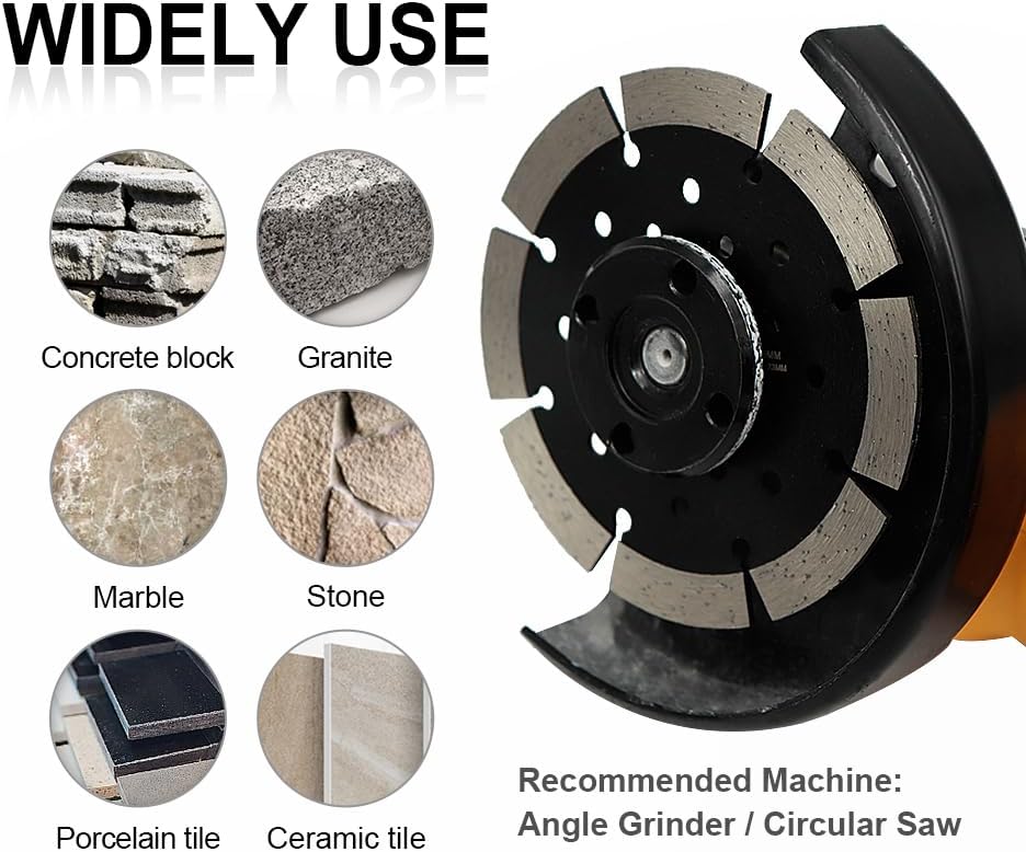 SHDIATOOL 2 Pack 7 inch Diamond Blades for Concrete Stone Brick Block Masonry Dry Wet Segmented Cutting Wheel Disc for Angle Grinder with 7/8 Arbor