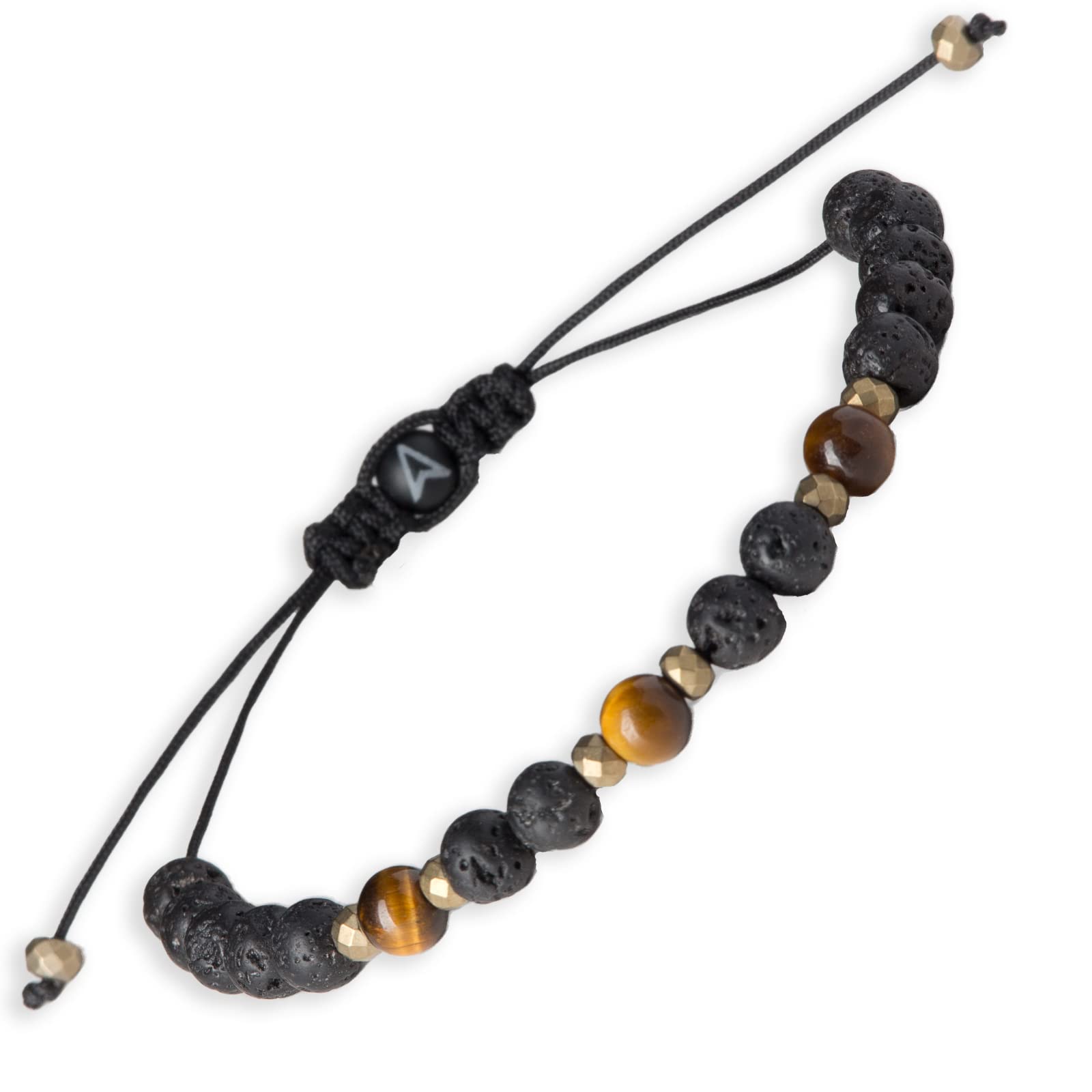 "Aegean Mythos"- Lava-Armband für Männer und Frauen, handgemacht in Deutschland, Beach-Look, stufenlos verstellbar mit Makramee-Verschluss