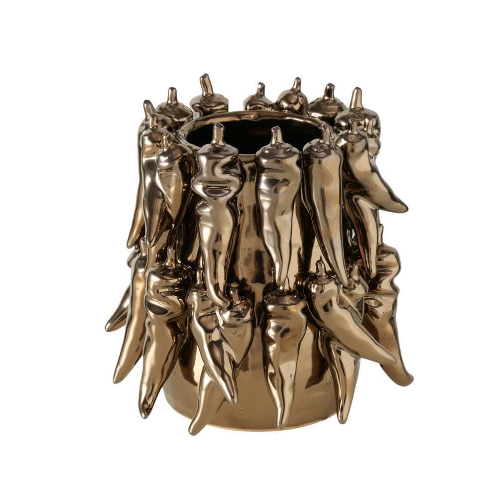 Boltze Home Vase Peperony Brown Ceramic Decoration 19 x 19 cm