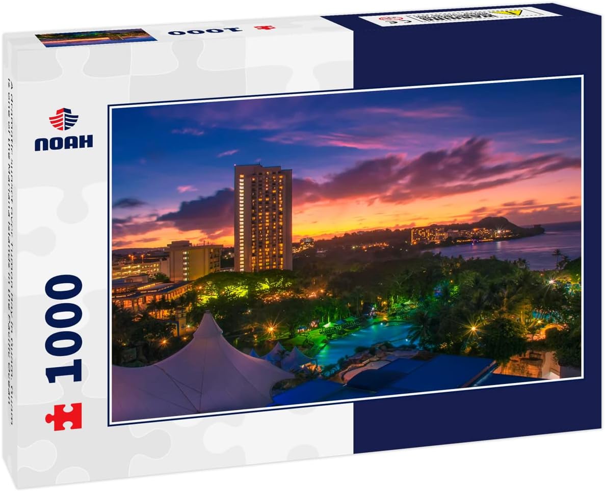 Noah Jigsaw Puzzle A Dramatic Sunset Over Tumon Bay in Guam. Guam is one of The Mariana Islands in The Pacific Ocean 1000 Pieces