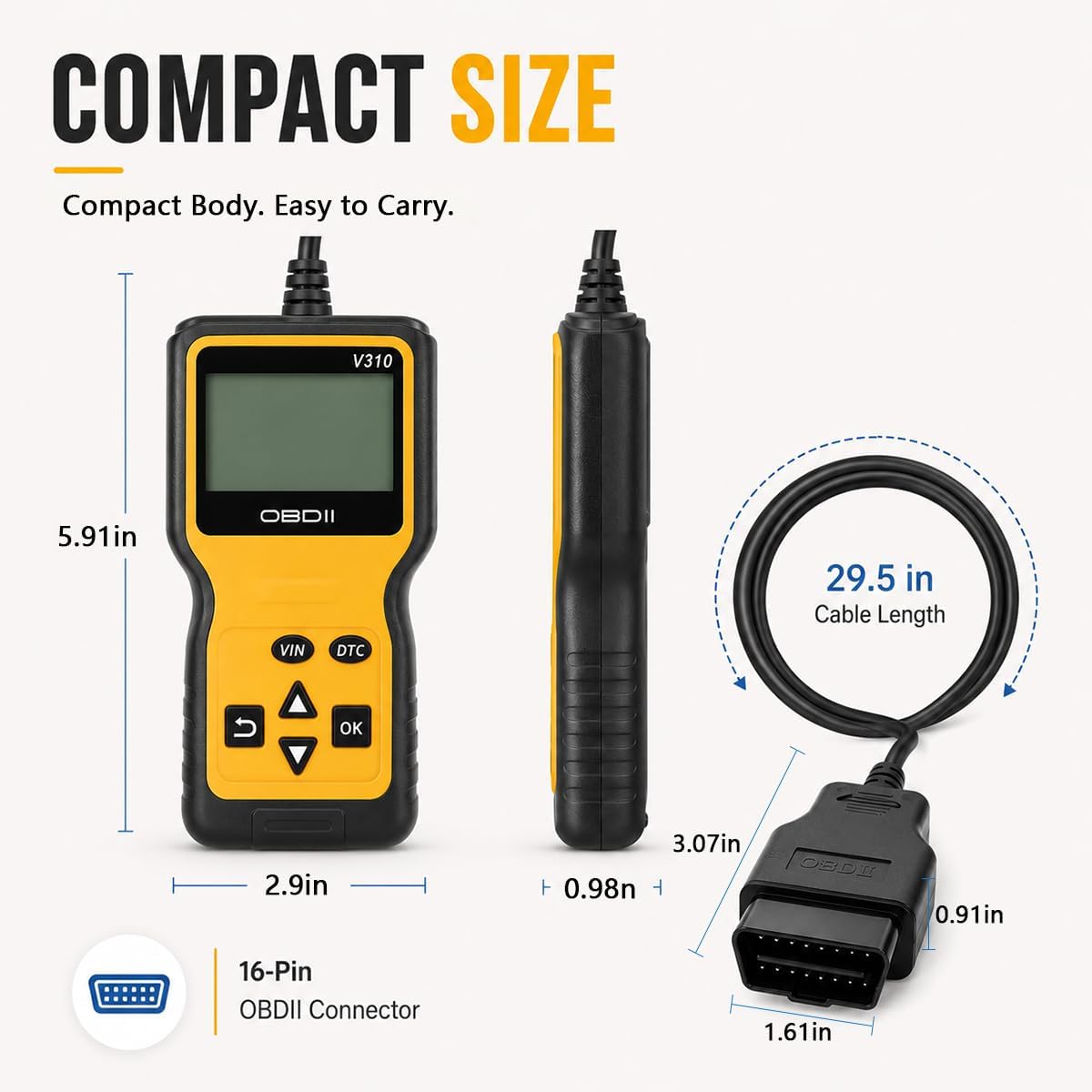 Car OBD2 Scanner Code Reader, Auto CAN Diagnostic Scan Tool