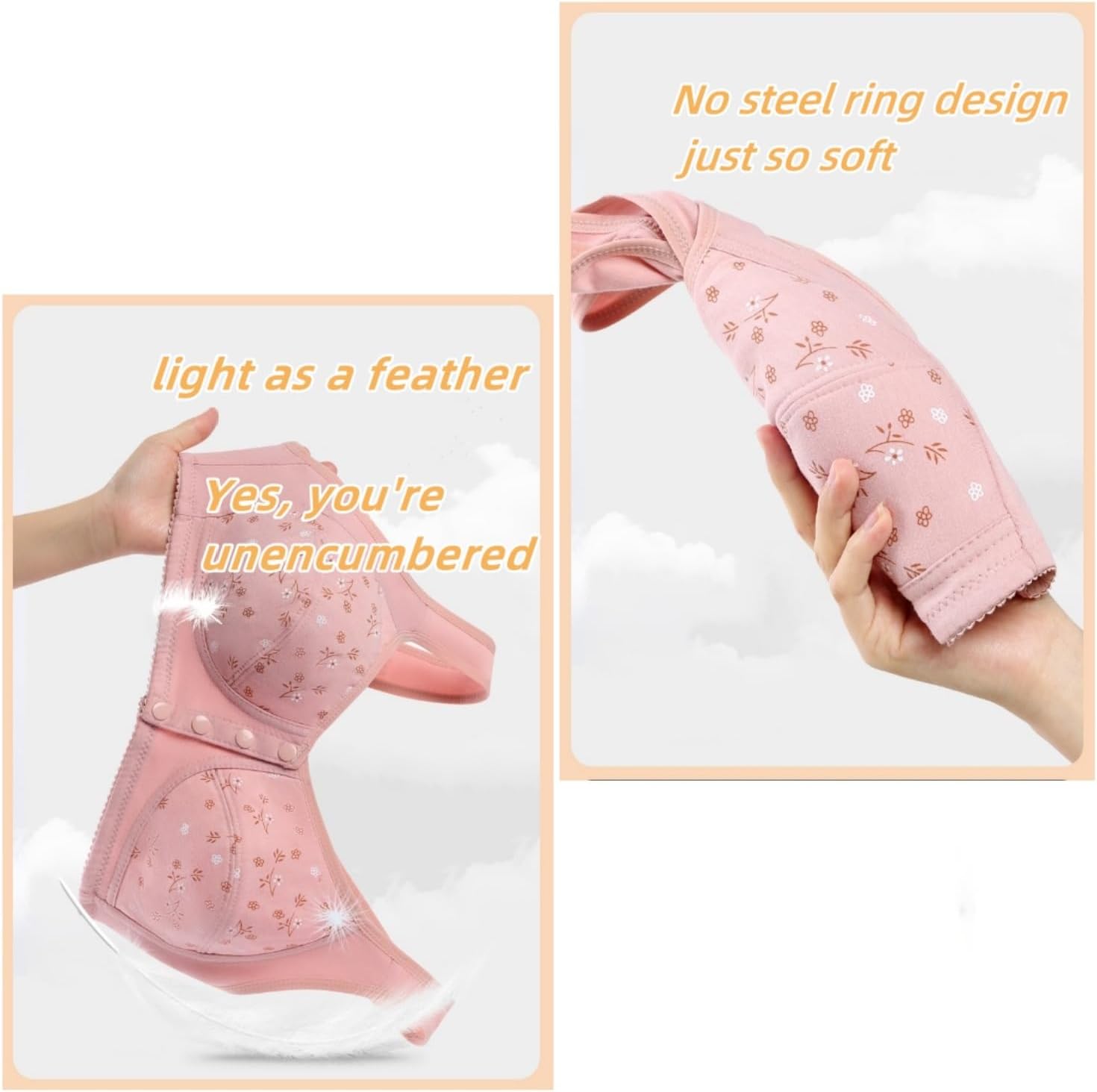 Daisy Bras for Older Women, Comfortable Convenient Front Close Button Cotton Bras for Older Women No Underwire - Image 6