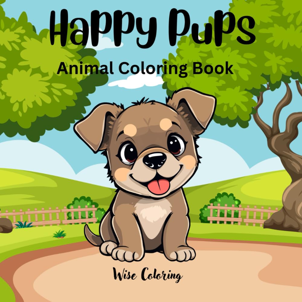 Happy Pups: Animal Coloring Book