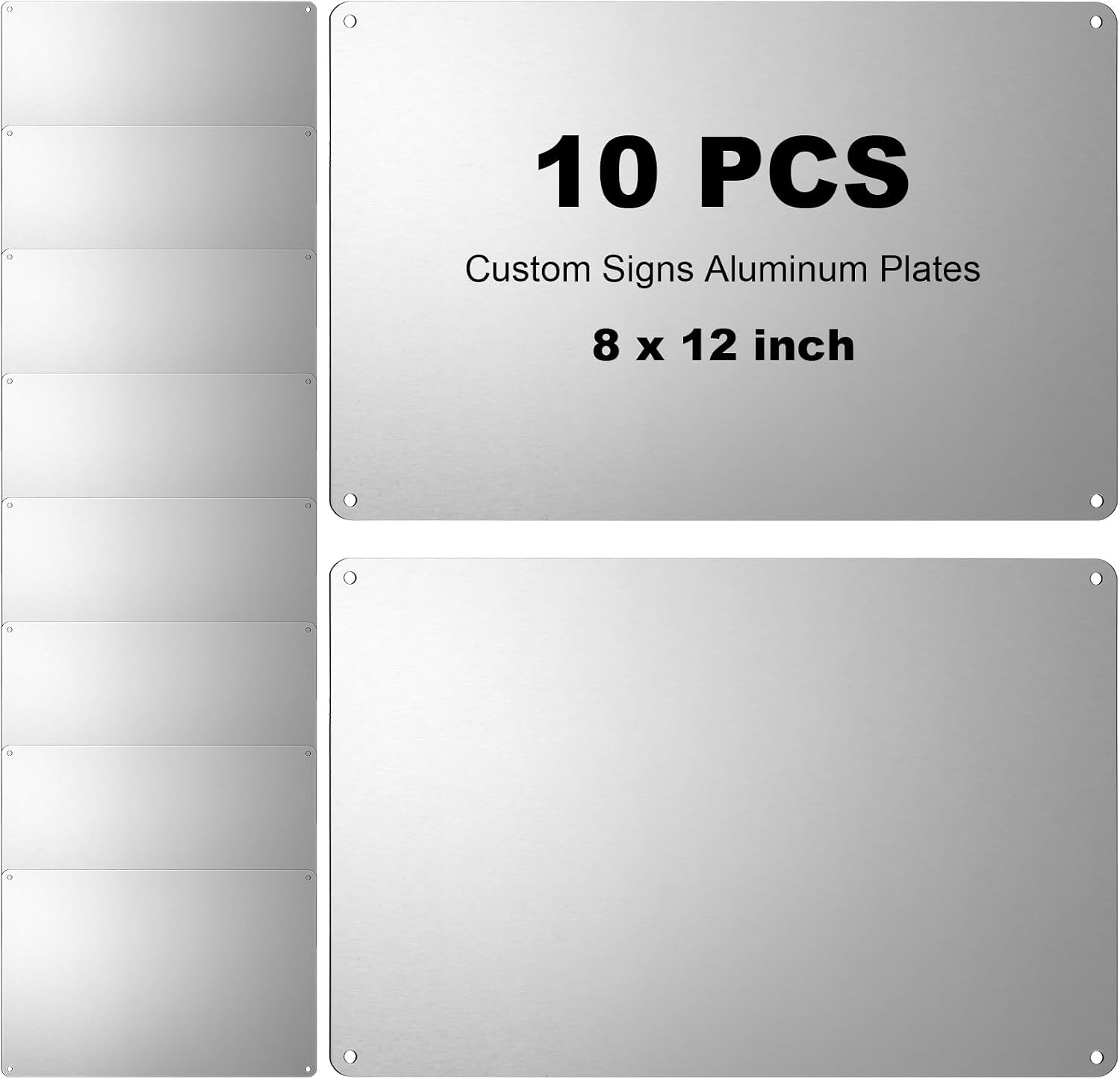 10 Pcs Aluminum Custom Signs, Rustproof Fade Resistant Waterproof Easy Mounting for Outdoor and Indoor Use, Personalized for Home, Office, Business, Door, Porch, Delivery, 8x12 Inches 0.6mm Thick