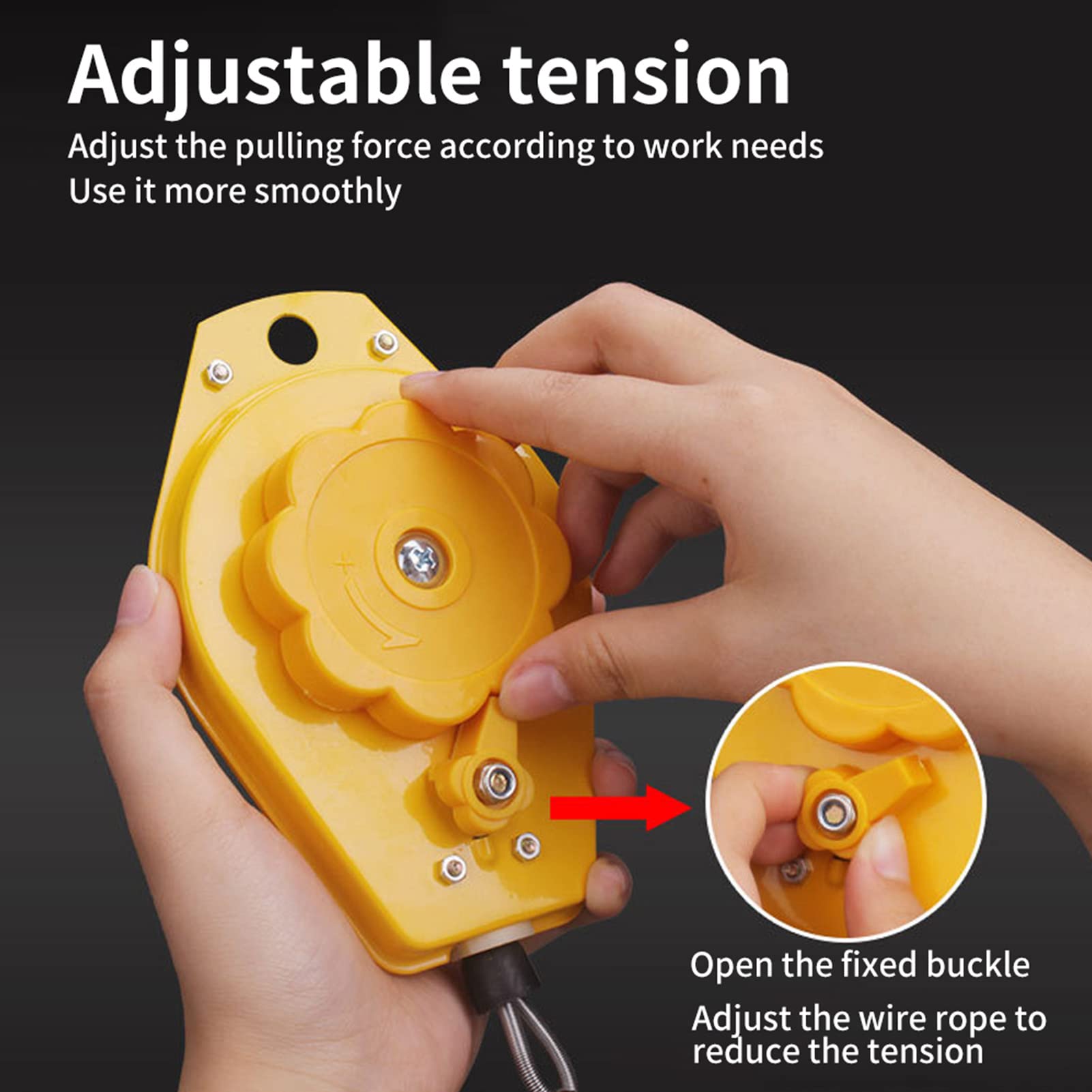 Soporte Retráctil para Accesorios de Herramientas de Equilibrador de Resorte para Equipos de Línea de Ensamblaje, Longitud de Estiramiento de 1,3 Metros con Capacidad de 1,1 a