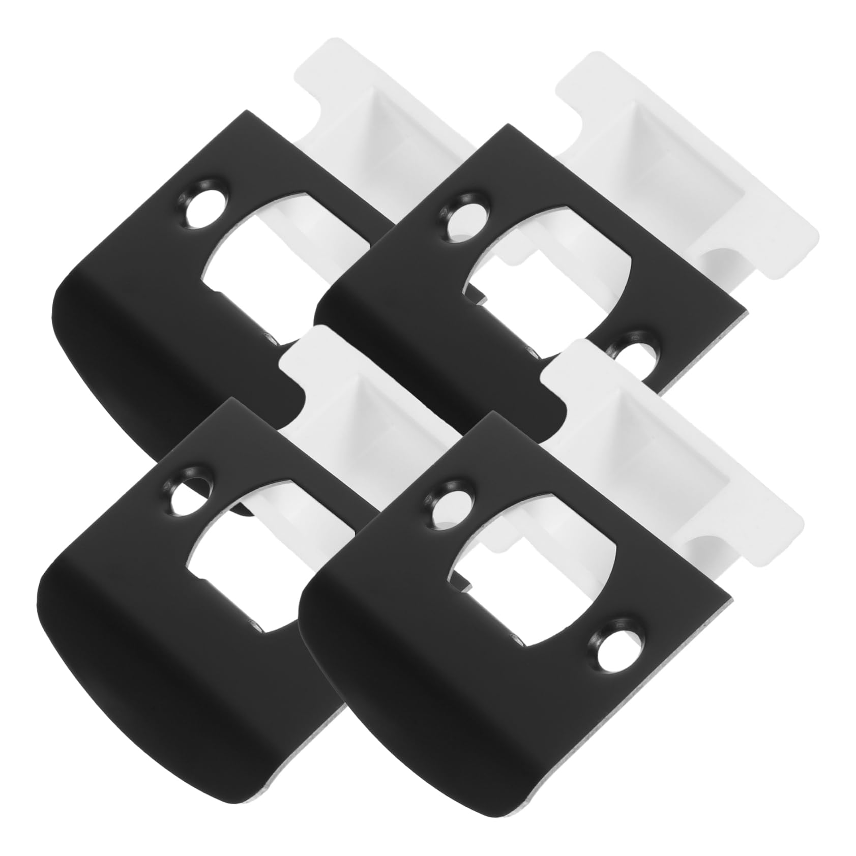 NUOBESTY 20 Ensembles Boucle à Ardillon Verrouillable Kit De Renfort De Porte Avant Plaque De Renfort Pêne Dormant Gâche Couvertures De Porte Bouche-trou Acier Inoxydable Black