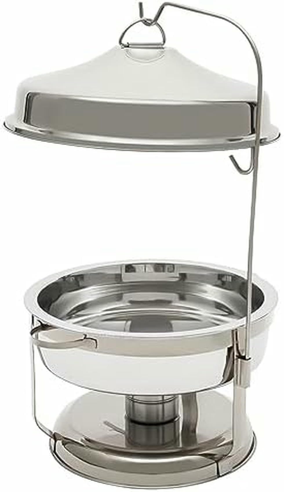 Juego de platos de acero inoxidable con tapa, calentador de alimentos redondo portátil para catering, fiestas, restaurantes, color dorado