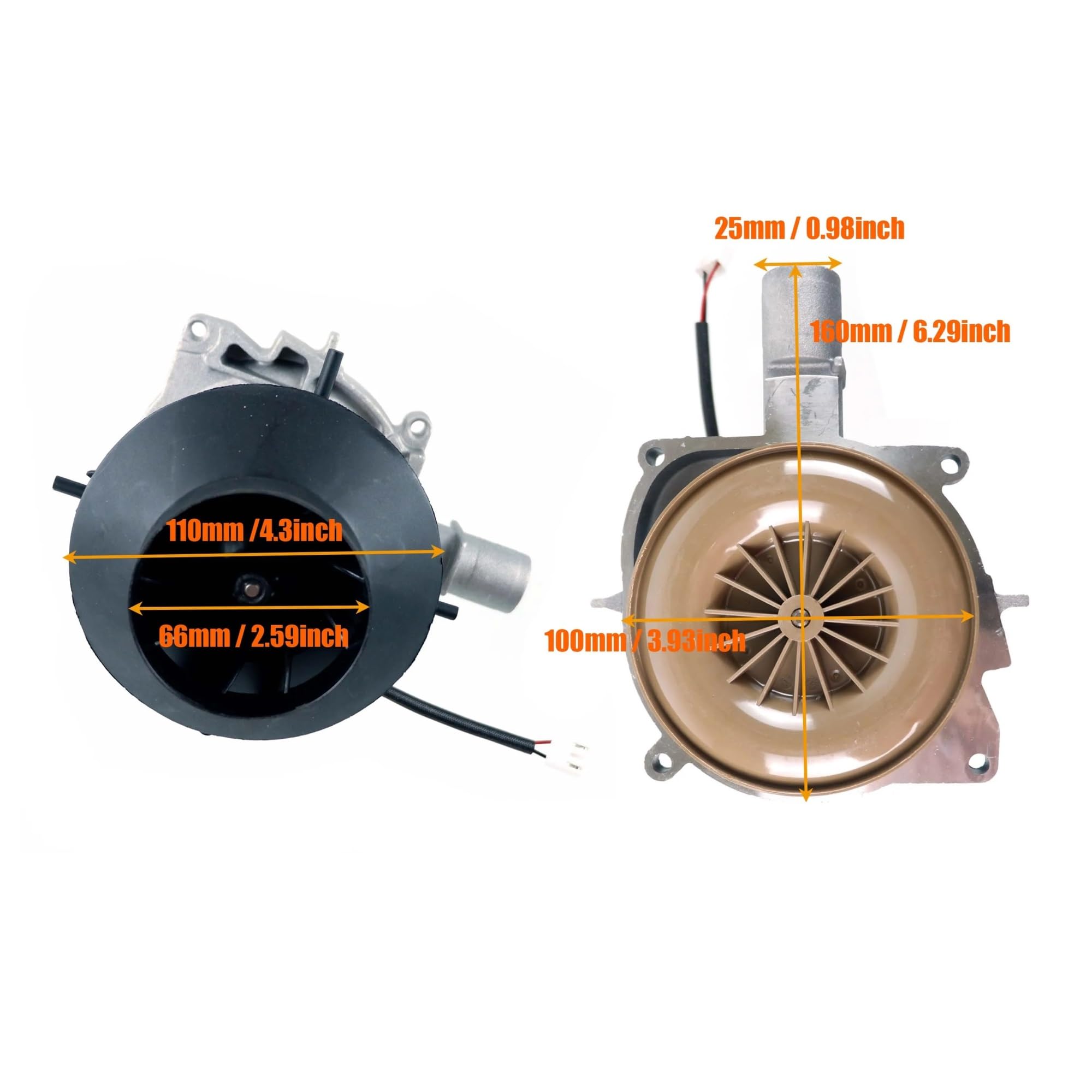 Calentador de Aire diésel de 12V y 5kW, Conjunto de Motor de Ventilador, Rueda de Viento, Ajuste Interno for Calentadores Chinos, Coche, camión y Furgoneta(12V 5KW Fan Motor)