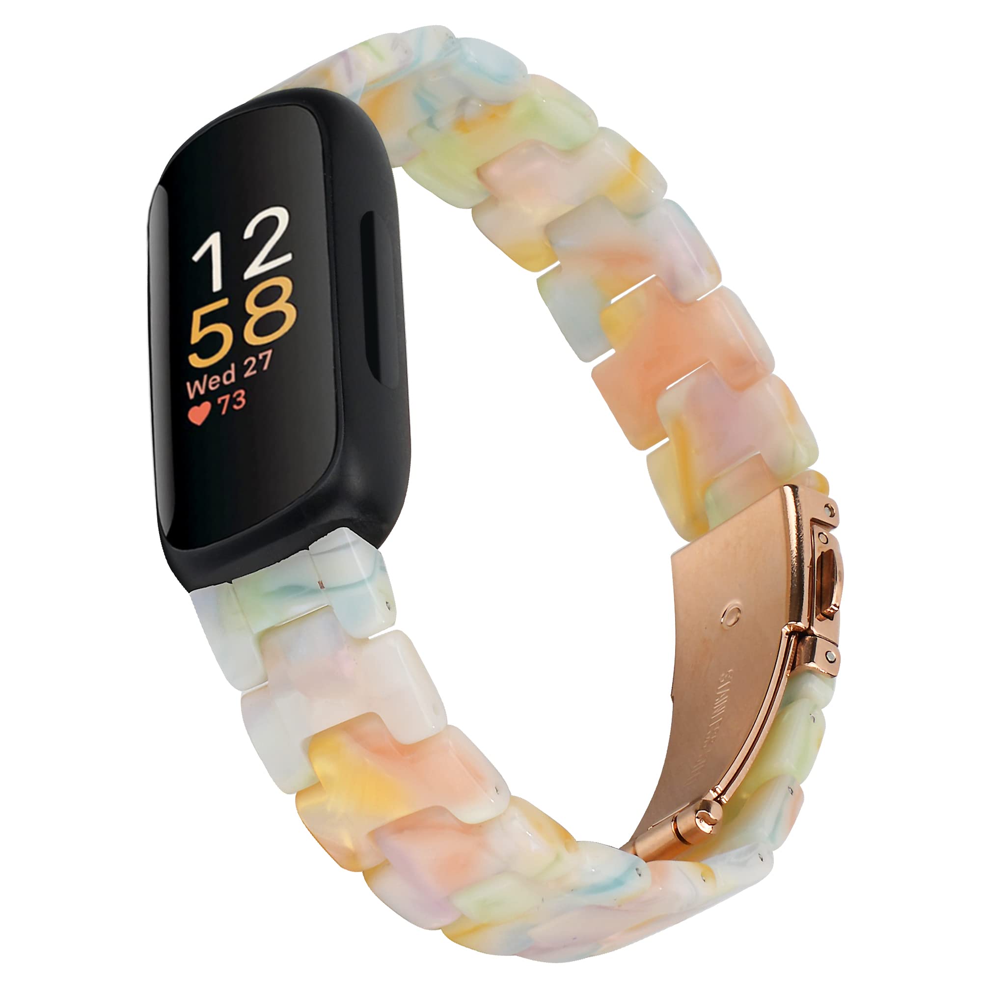 LAREDTREE Compatible with Fitbit Inspire 3 Band for Women, Resin Watch Band Replacement Strap Adjustable Wristband for Fitbit Inspire 3 โ image 1
