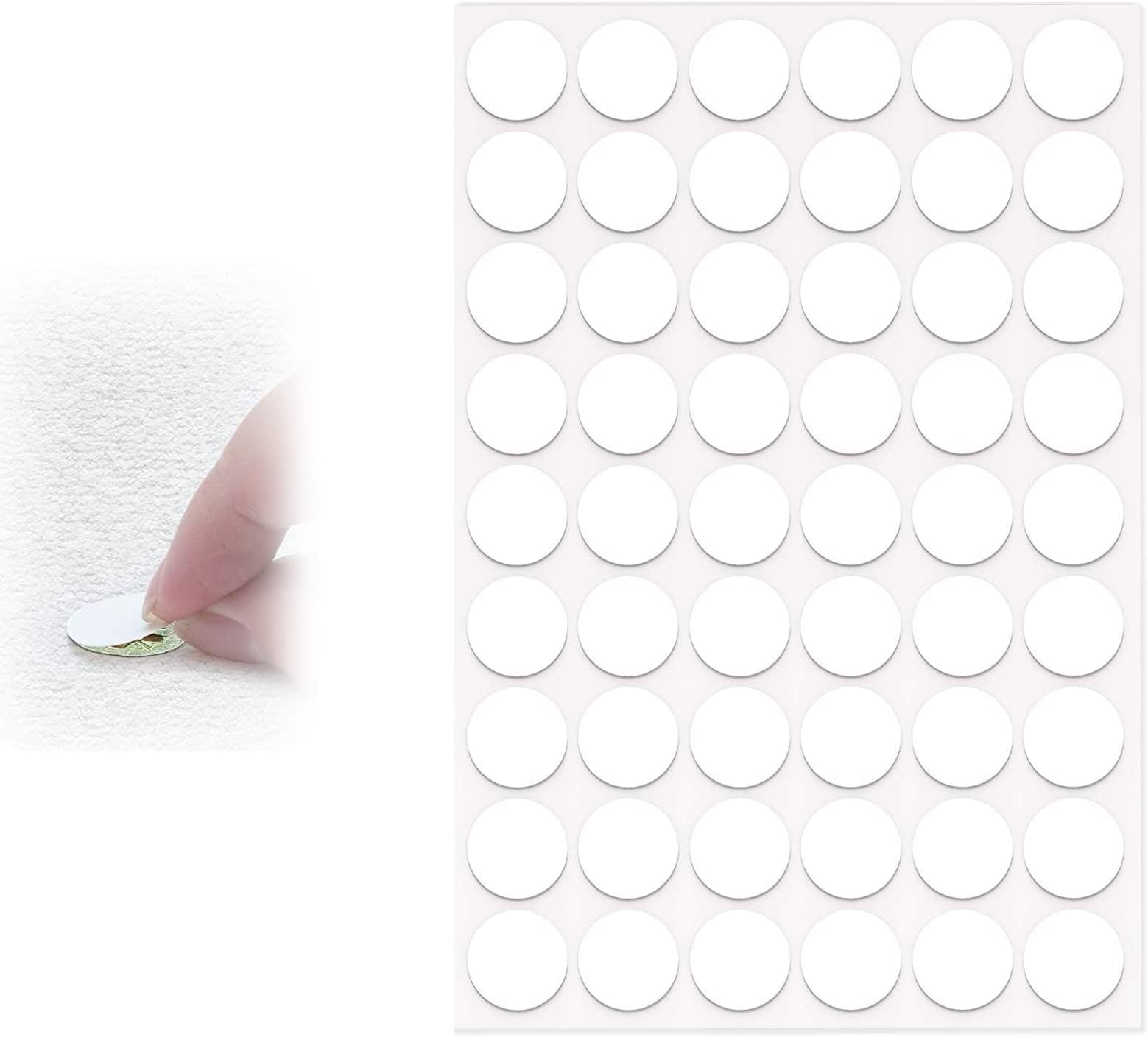 White Furniture Stickers, Self-Adhesive Screw Hole Covers for Wood Furniture, Cabinet, and Shelves, 20 PCS Screw Cover Stickers to Hide Ugly Holes