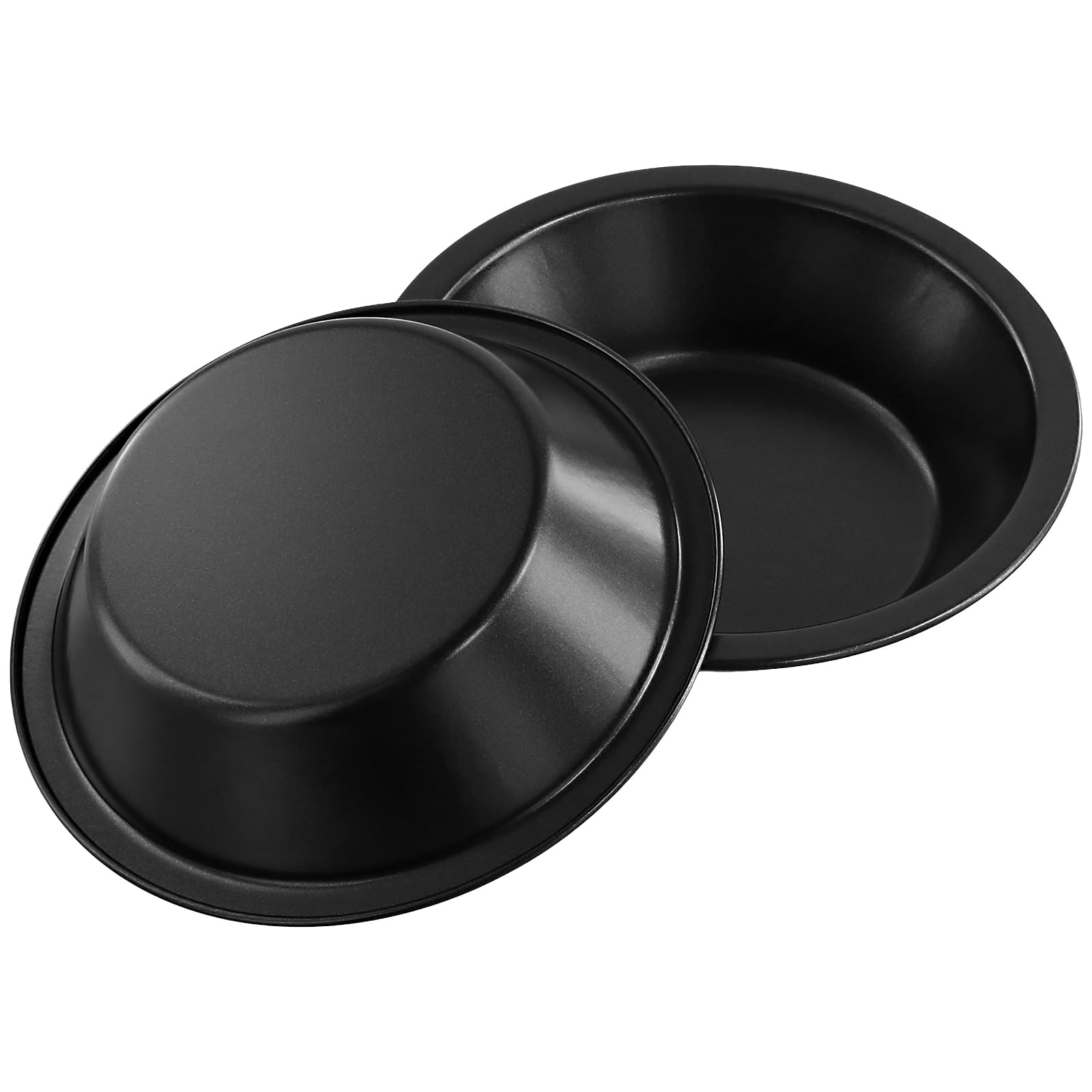 12 teglie rotonde individuali da 12,7 cm, in acciaio al carbonio nero, con rivestimento antiaderente, per cuocere torte di pane