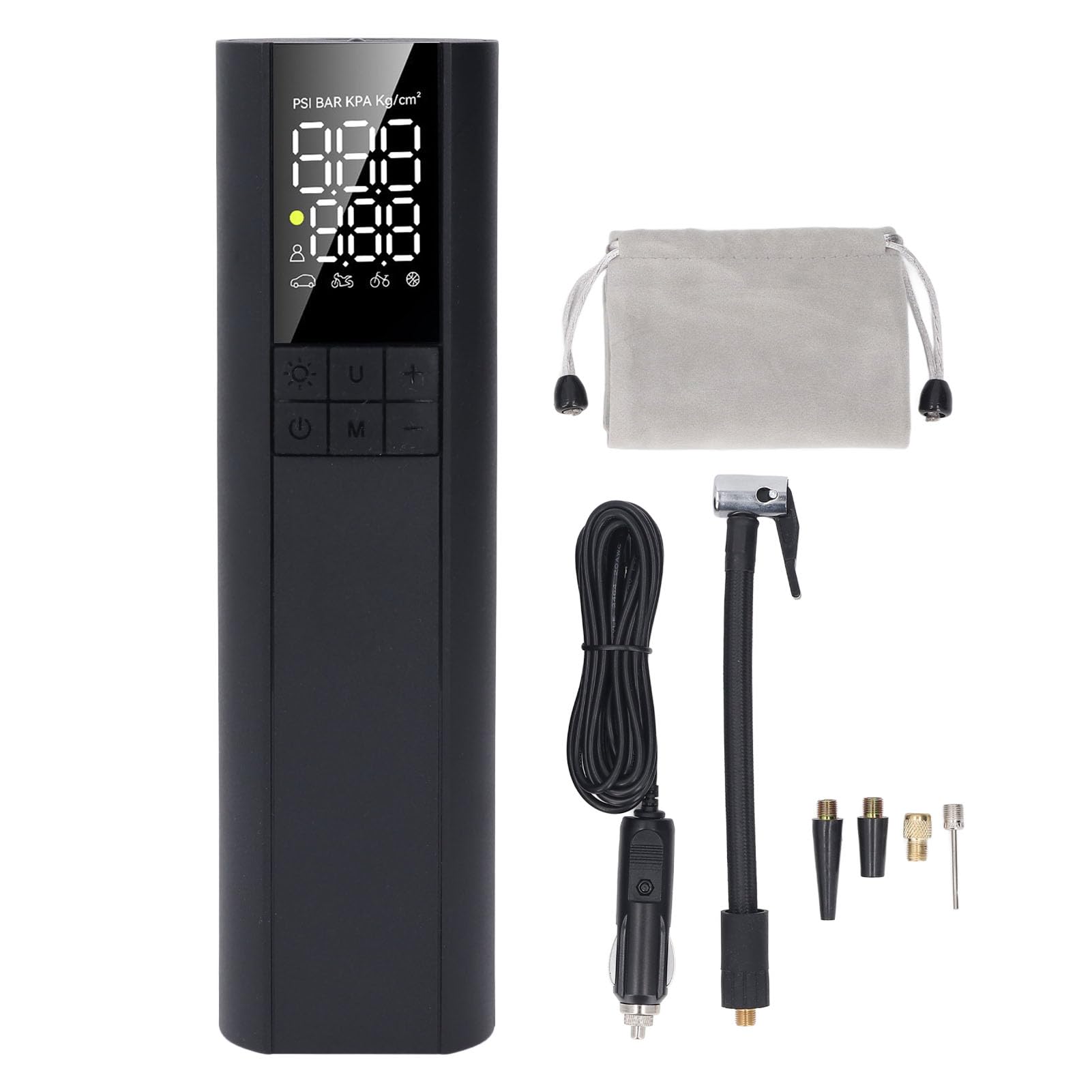 Gonfiatore per pneumatici portatile 150PSI 5 modalità di gonfiaggio Pressione preimpostata Spegnimento automatico Pompa di aria elettrica per auto Moto DC12V