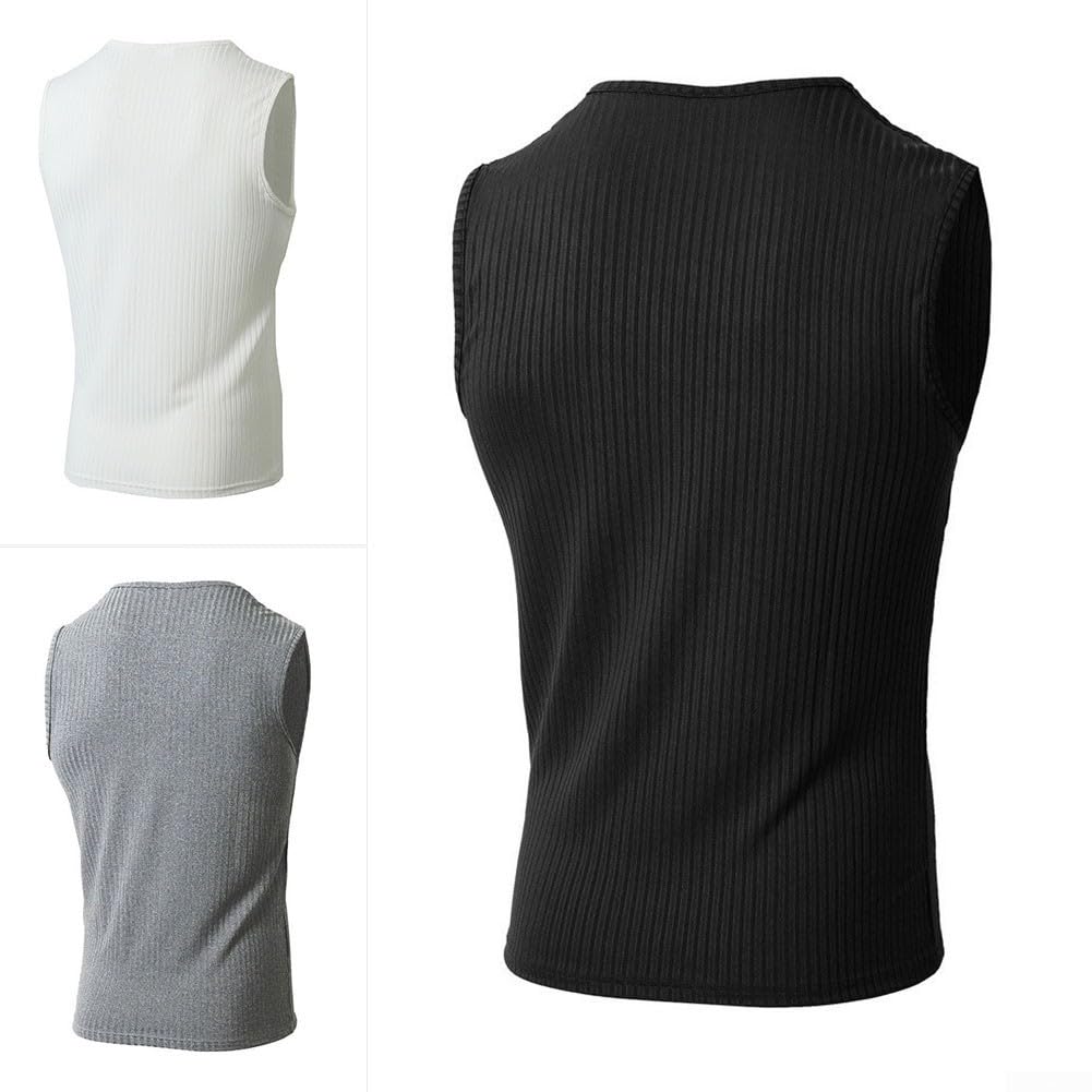 para top Deportivo Hombre Sin Mangas Algodón Transpirable para(Black XL)