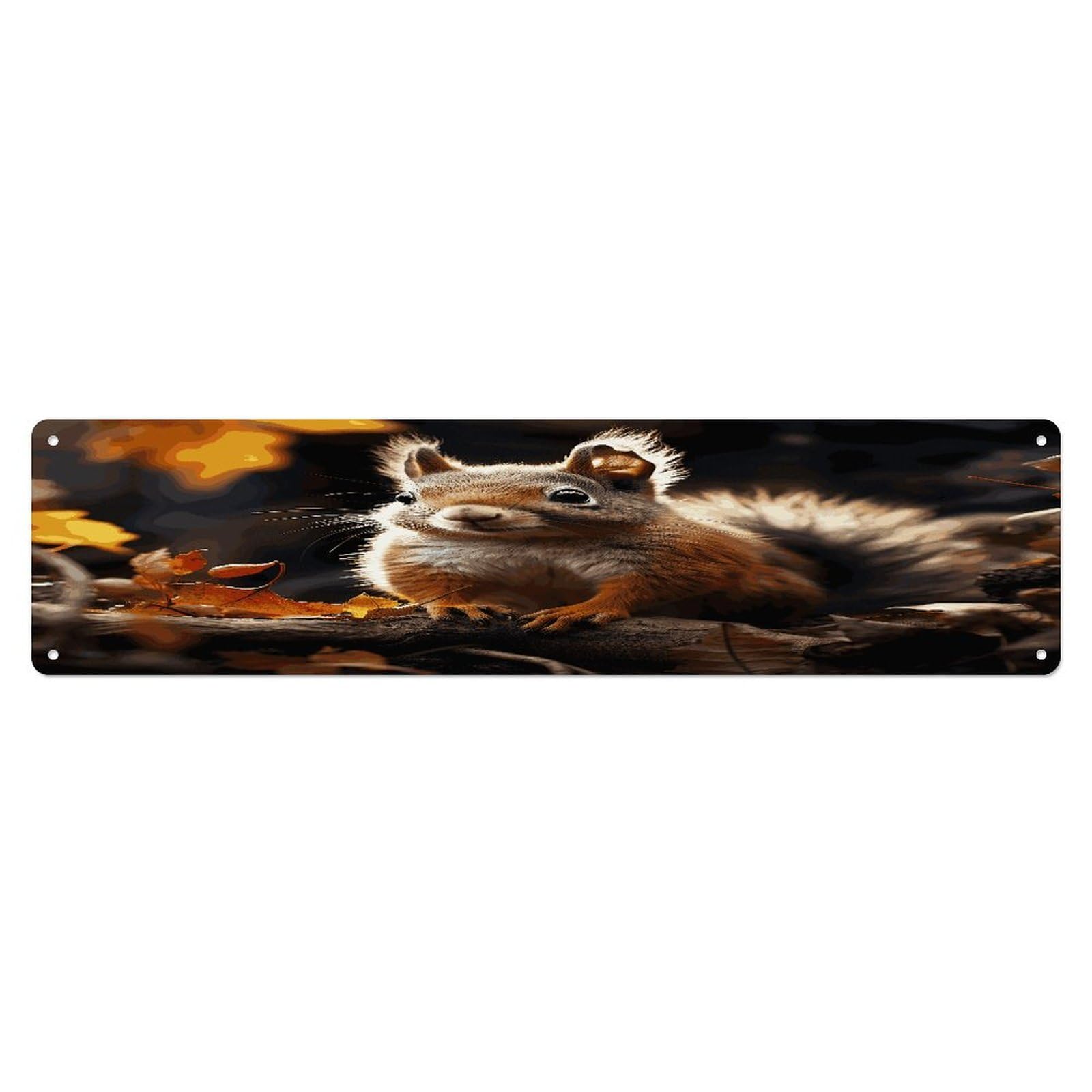 Adfgyerh Style Squirrel In The Woods Wall Decor Aluminum Waterproof. Plaque, Practical Gift,Sign 15.7X3.9 Inch Poster,For Home, Office, Business, Garage– Indoor/Outdoor