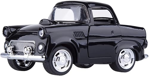 Berry President Auto modelo de metal fundido a presión, vehículo de juguete con puertas abiertas, auto clásico vintage para niños y adultos (negro)
