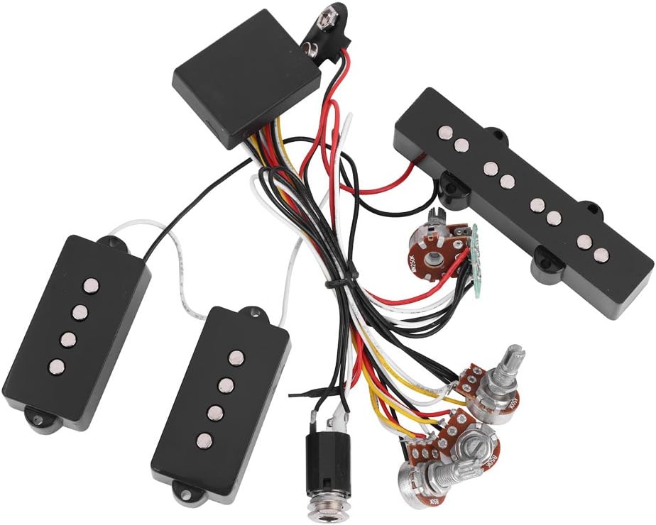 Electric Bass Pickups,Electric Bass Preamp Wiring Circuit Pickup Replacement Accessory for Bass Guitar Active Equalizer