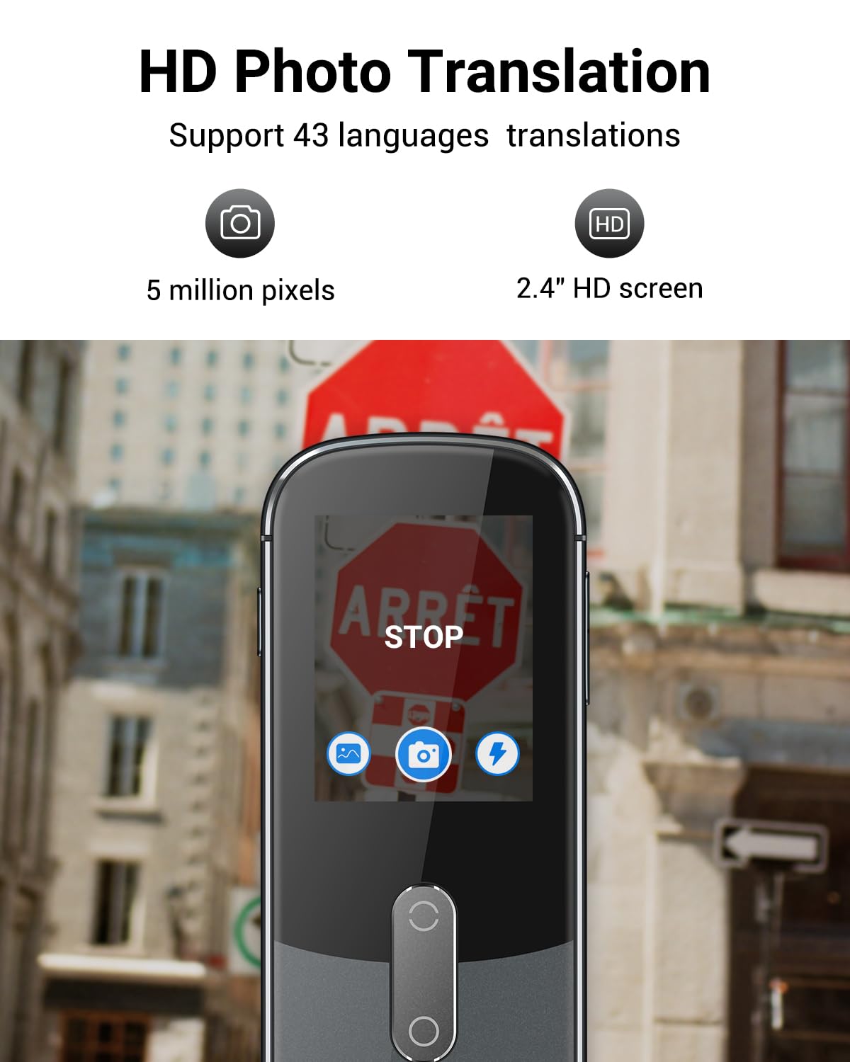 XUPURTLK Appareil de traducteur de langue sans WiFi nécessaire, appareil de traduction vocale bidirectionnelle en temps réel, 144 langues en ligne, traduction de photos vocale hors ligne pour les