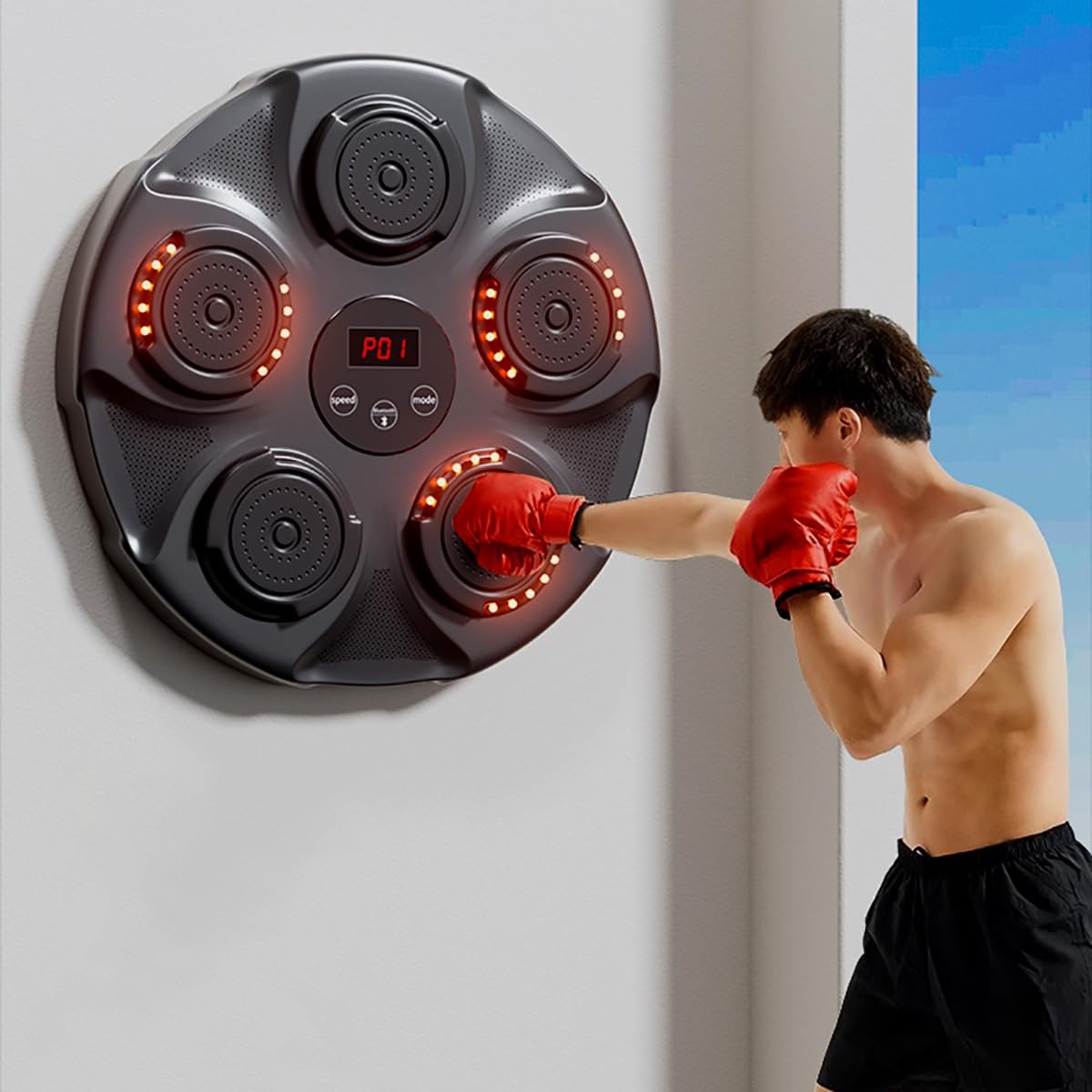 Machine De Boxe Interactive LED Avec Son Et Score - Jeu De Doigts Pour Bureau
