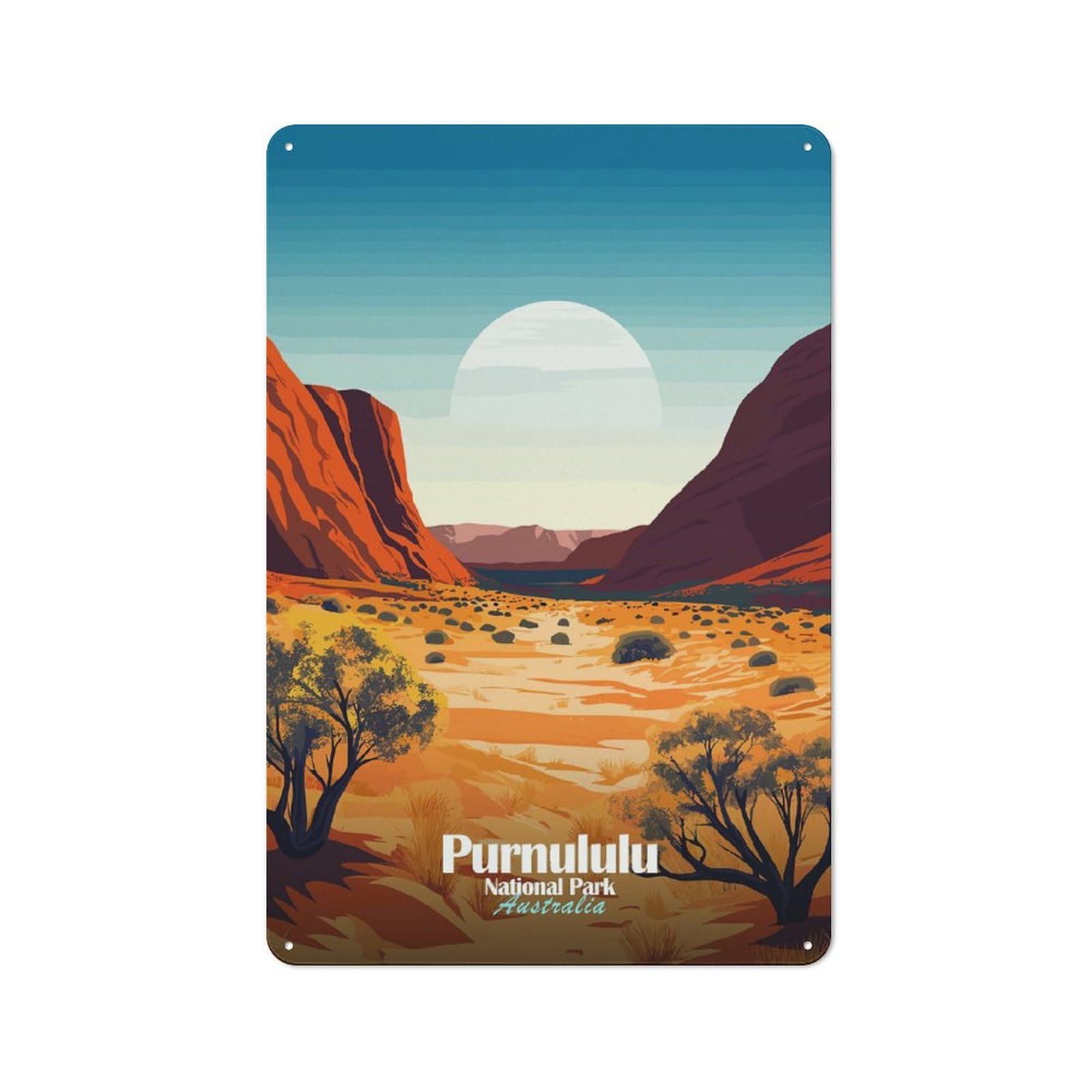 Junmoney Style-22 Purnululu National Park Cottage Style Metal Wall Decor 30X20cm, Tin Wall Plaque For Kitchen, Cottage, Porch Or Garden Room