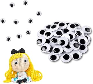 Stick on Googly Eyes for Crafts, Small Sticky Googly Eyes for Crafting, 100Pcs Googly Eyes Self Adhesive Googly Eyes, Black White Sticky Wobbly Eyes Plastic Craft Eyes for DIY Scrapbooking Crafts